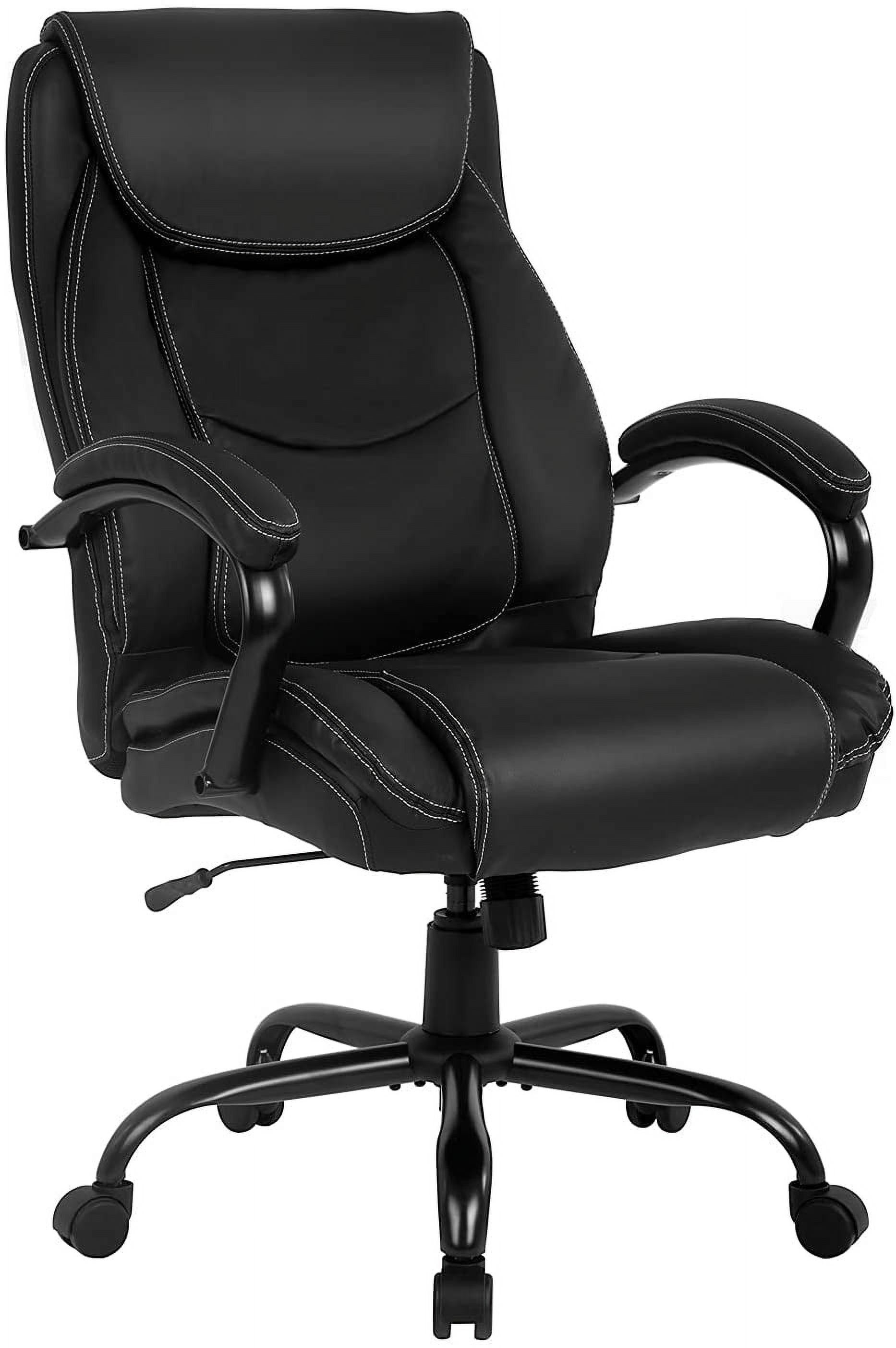 Black Ergonomic Executive Leather Swivel Office Chair