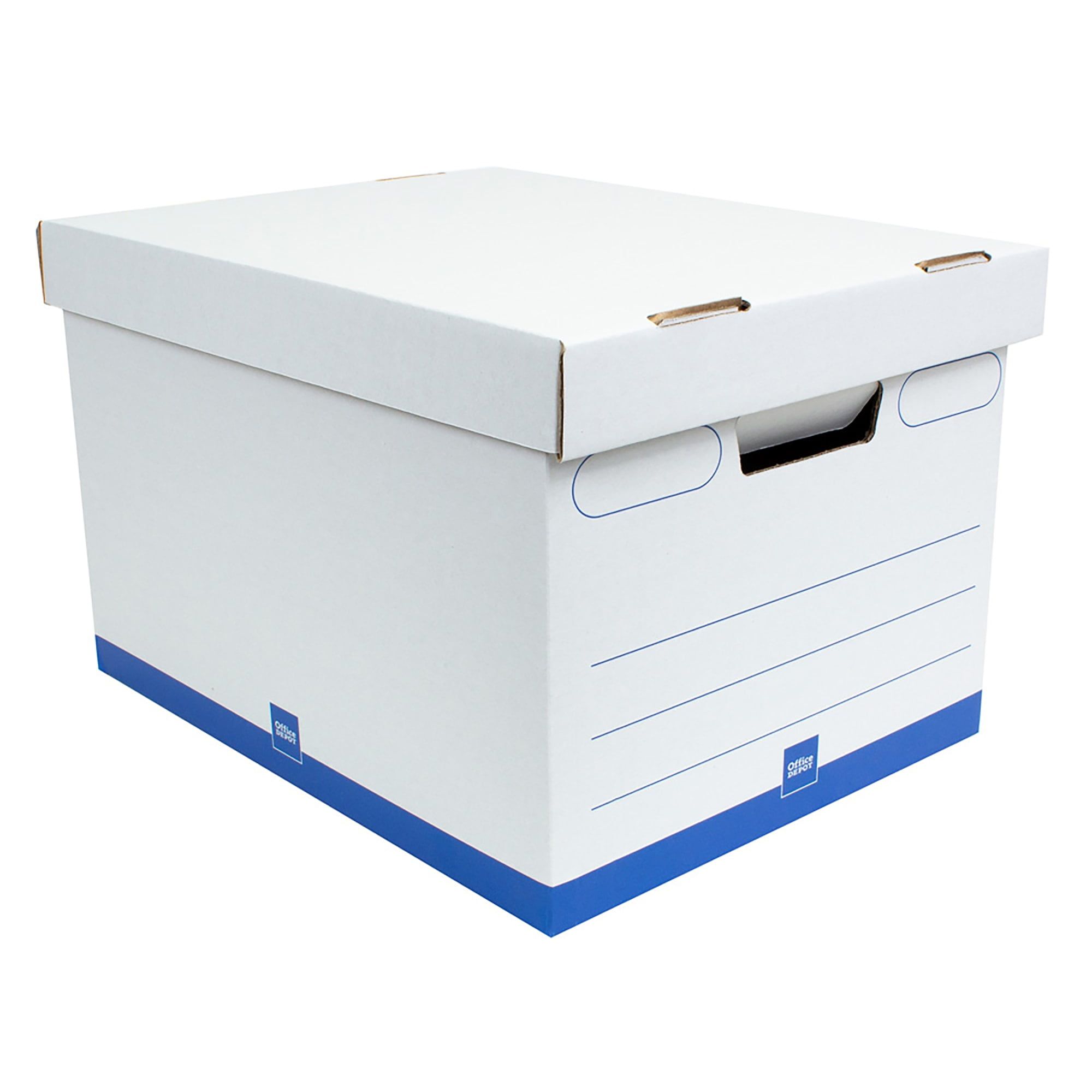 White and Blue Medium-Duty Recycled Paper Storage Box