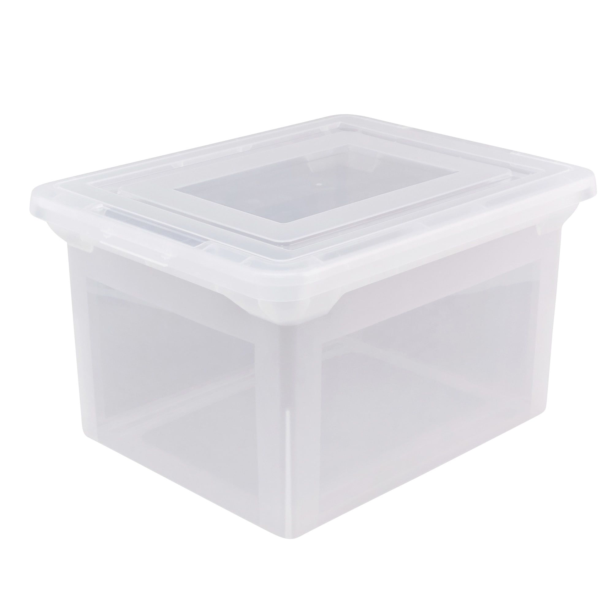 Clear Medium Plastic Stackable File Storage Tote