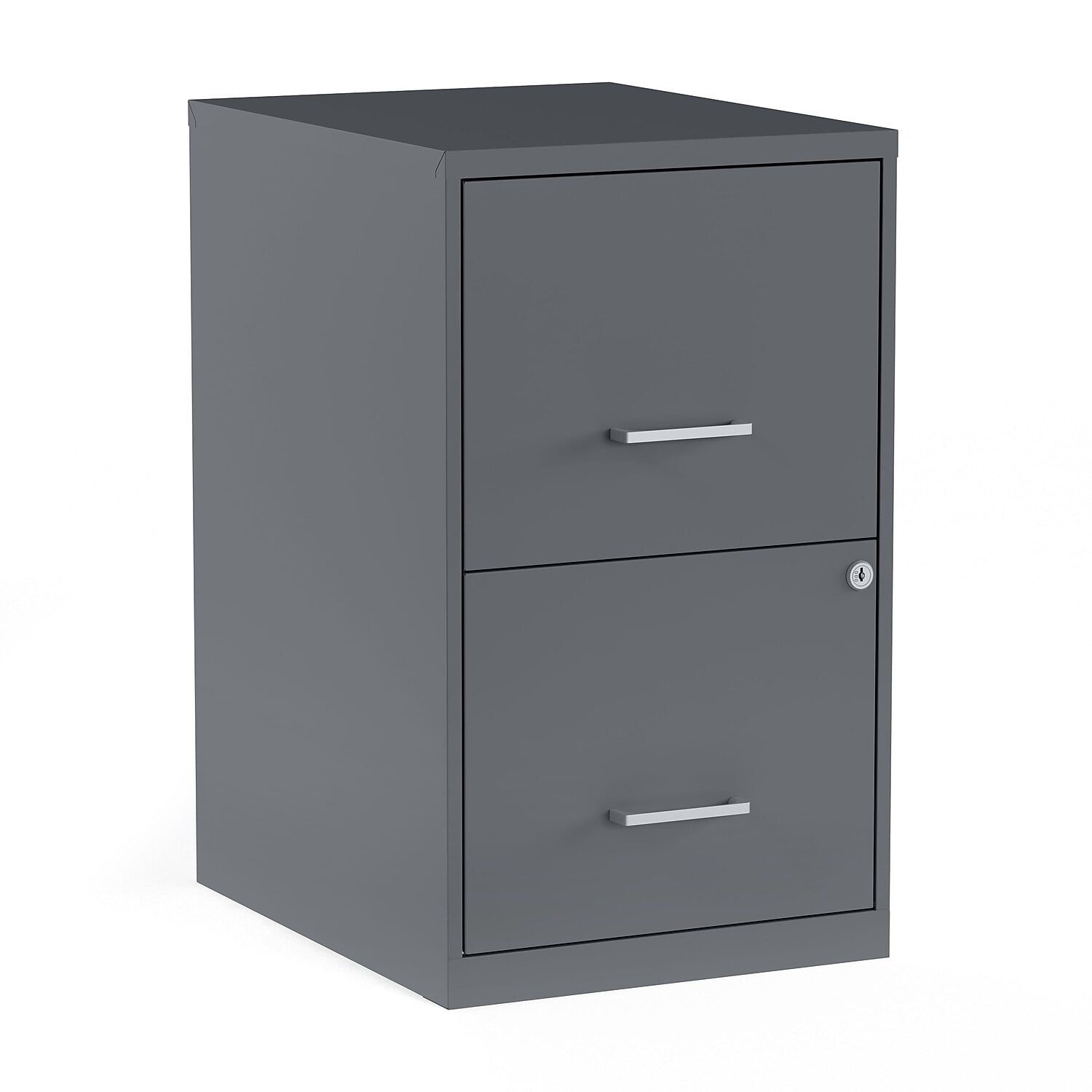 Charcoal Gray 2-Drawer Lockable Metal Vertical File Cabinet