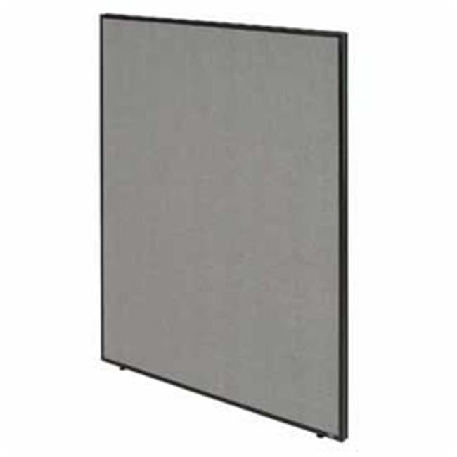 Gray Fabric and Black Steel Office Partition Panel 60 x 60.25 in