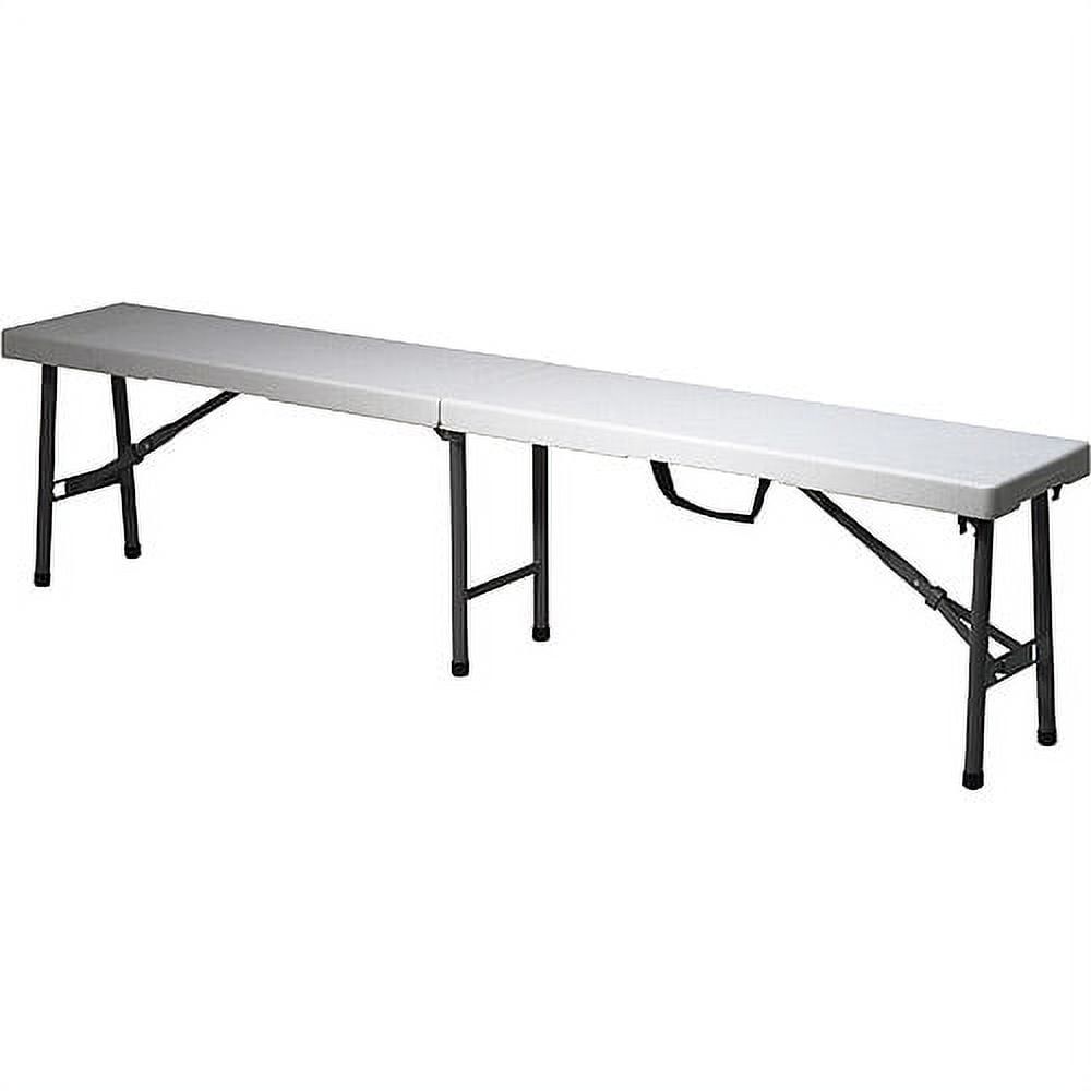 Portable Grey Resin 6-Foot Fold-in-Half Utility Bench