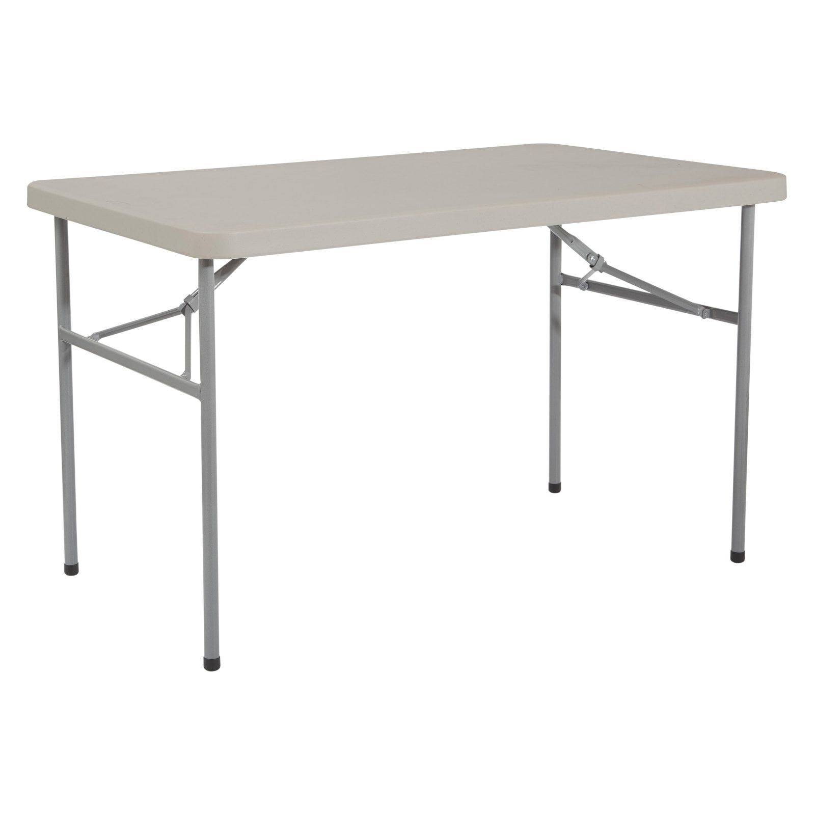 Sleek 4' Light Grey Resin Multipurpose Folding Table