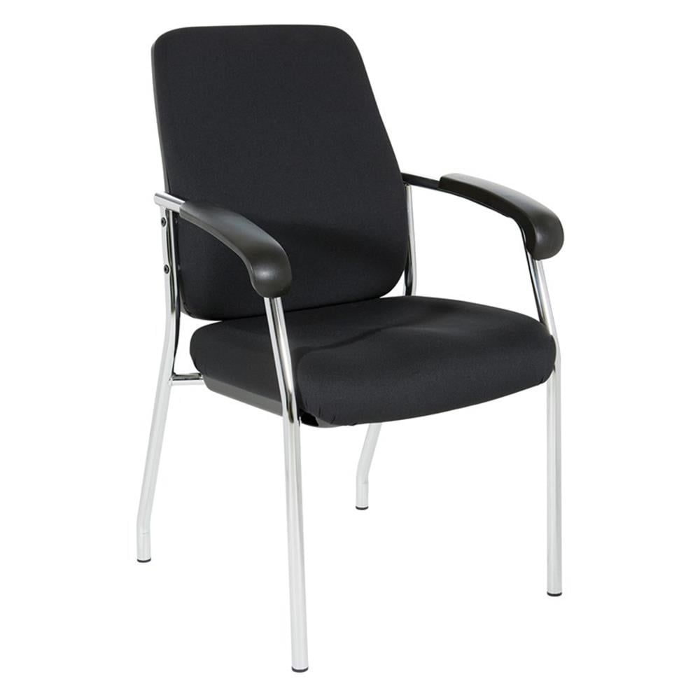 Black High Back Fabric Guest Chair with Chrome Frame