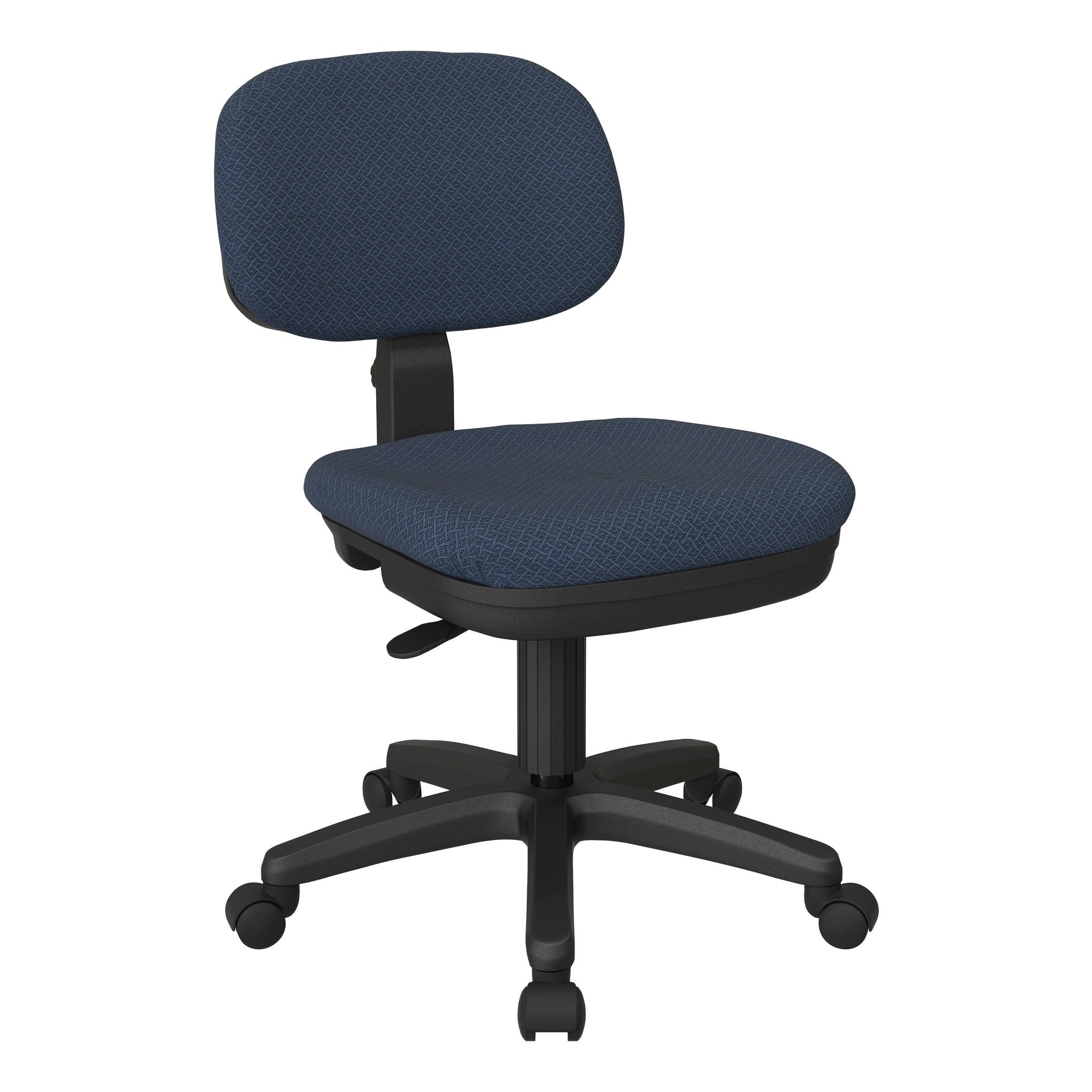Interlink Ink Blue Fabric Armless Swivel Task Chair