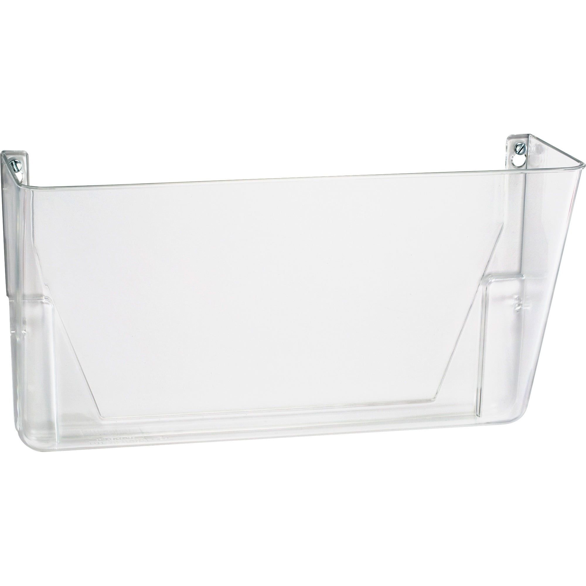 Clear Plastic Wall-Mountable Literature Holder with Mounting Accessories