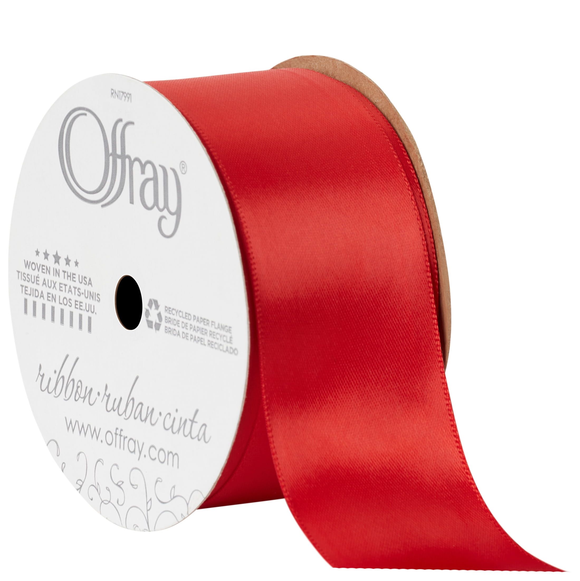 Red Double Face Satin Polyester Ribbon, 9 Feet