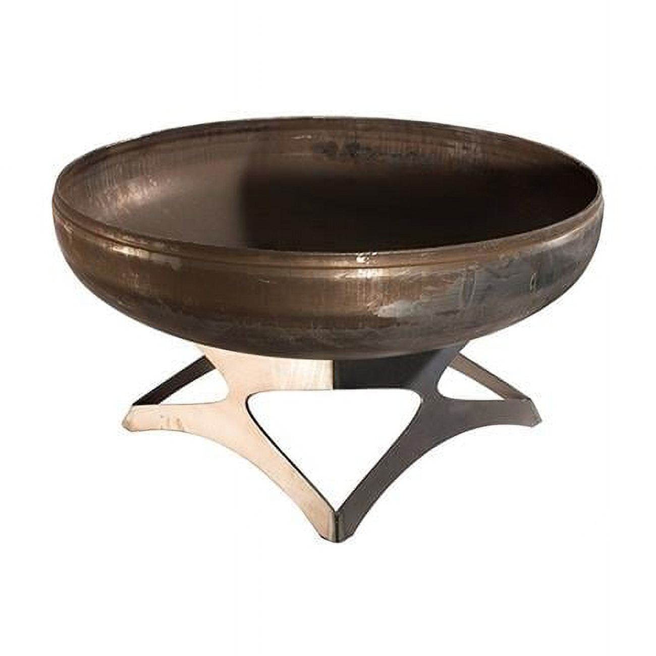 Liberty 24" Natural Steel Gas Fire Pit with Angular Base