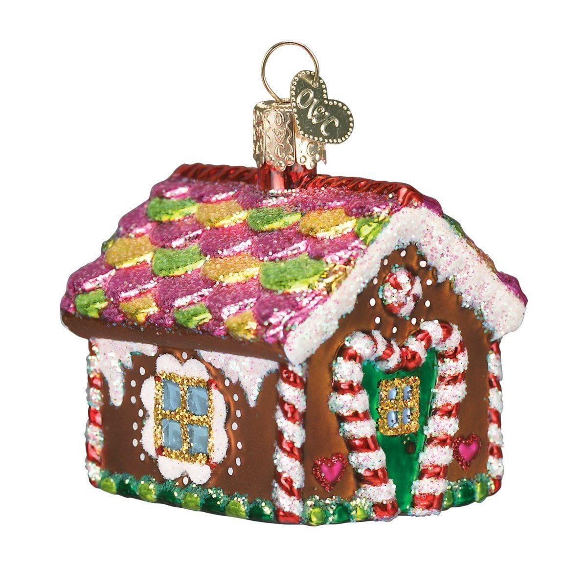 Colorful Glass Gingerbread House Christmas Tree Topper