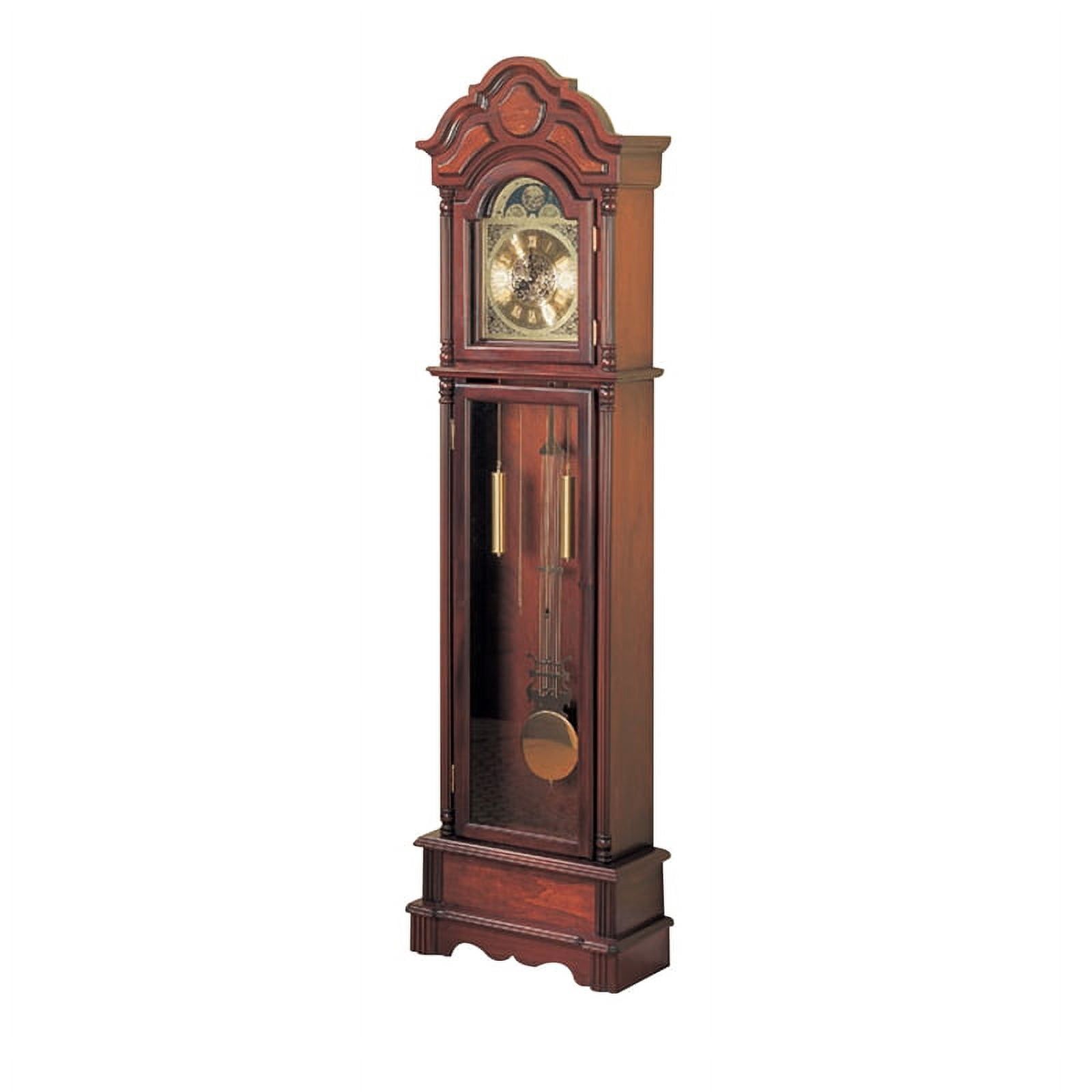 Brown Wooden Grandfather Clock with Westminster Chimes