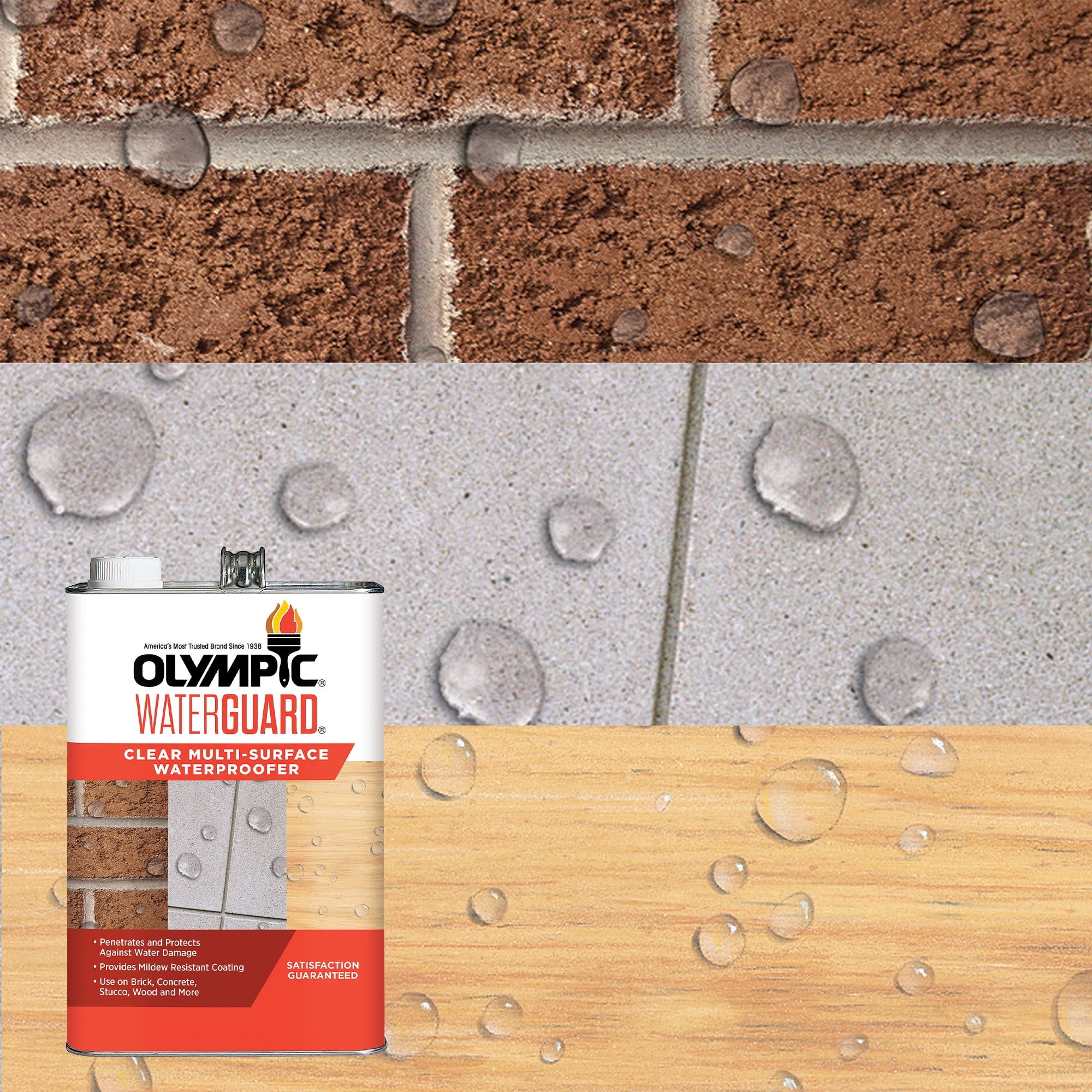 Clear Multi-Surface Waterproofing Sealer for Concrete, Brick, and Wood