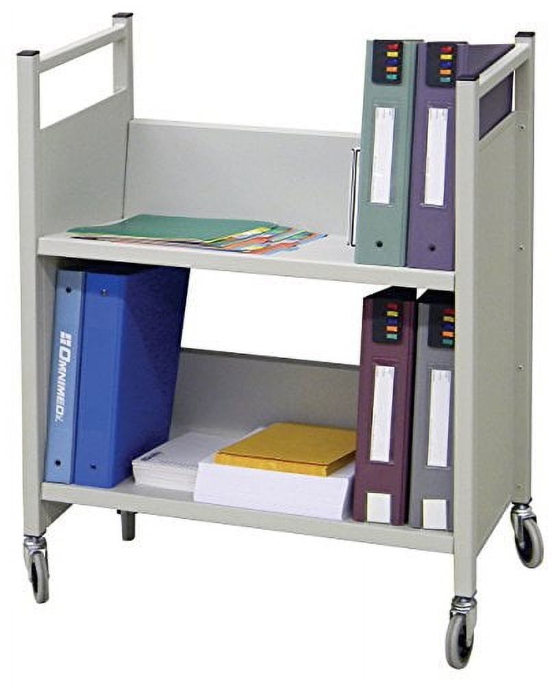 Gray Steel 2-Shelf Mobile File Cart