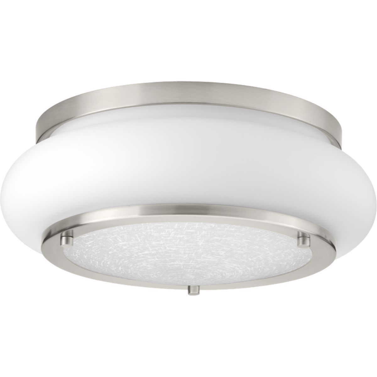 Brushed Nickel 12" LED Flush Mount with Opal-Linen Glass