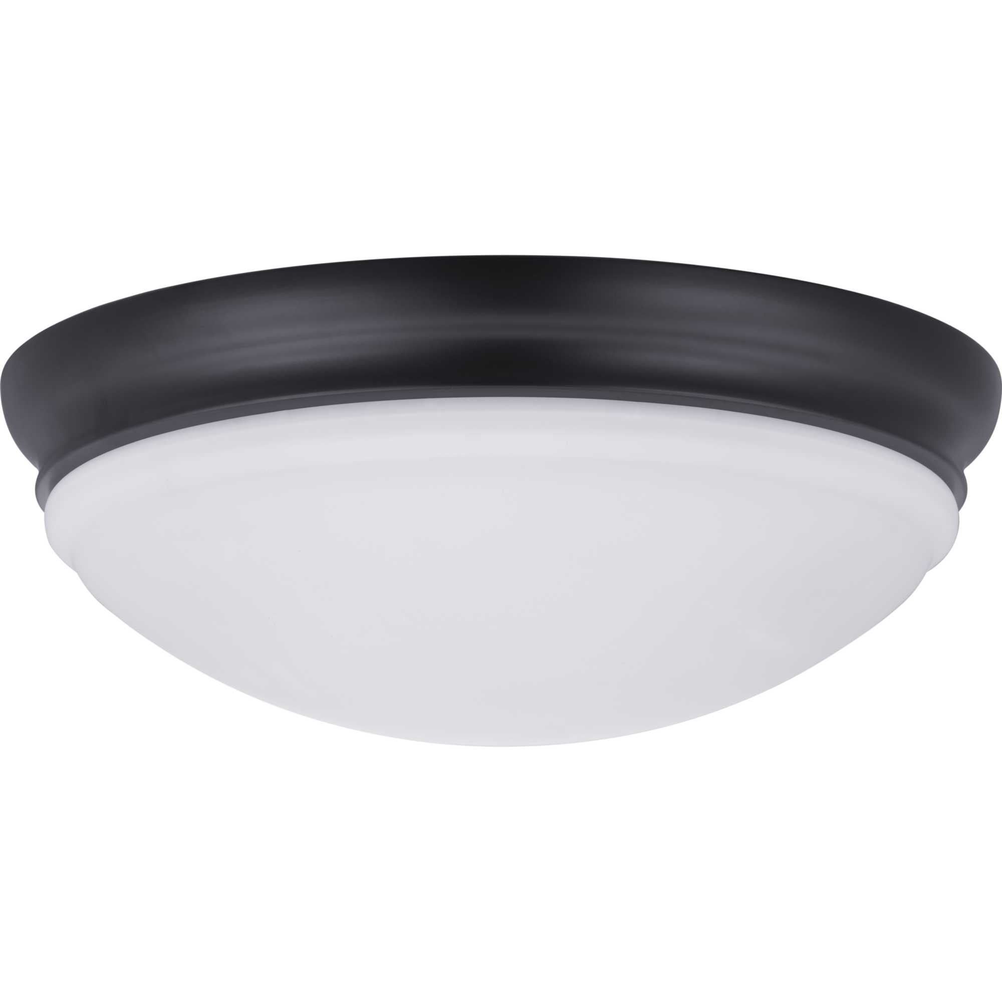 15" Brushed Nickel LED Flush Mount with White Glass