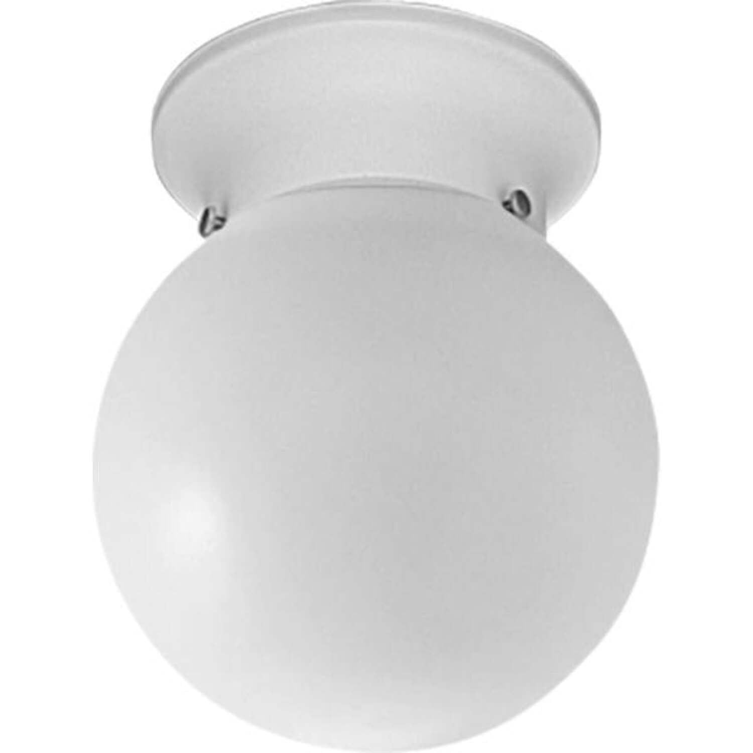 White Glass Globe 6" Modern Flush Mount Ceiling Light