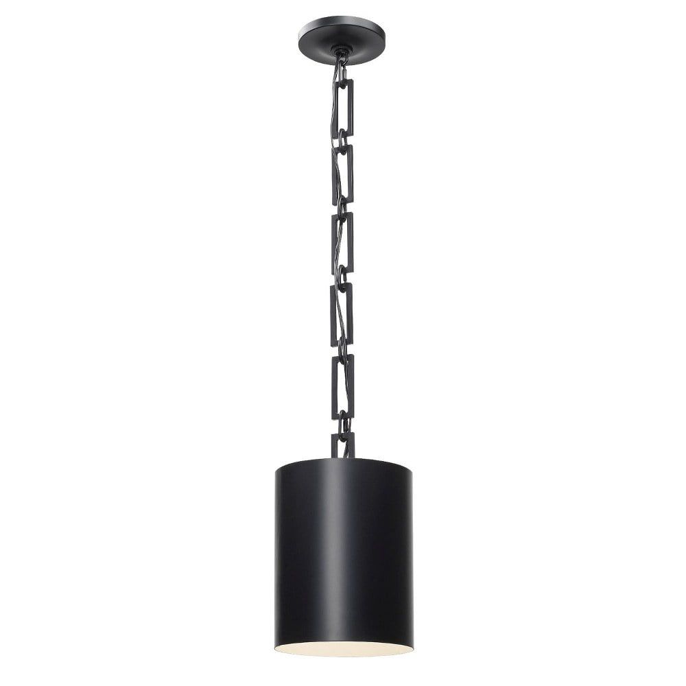 Matte Black Mini Drum Steel Pendant Light