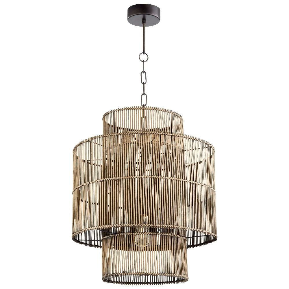 Hammond Contemporary Rattan Drum Pendant Light 19" Wide