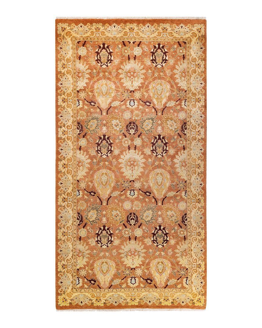 Bronze Eclectic Floral Hand-Knotted Wool Area Rug 12' x 9'