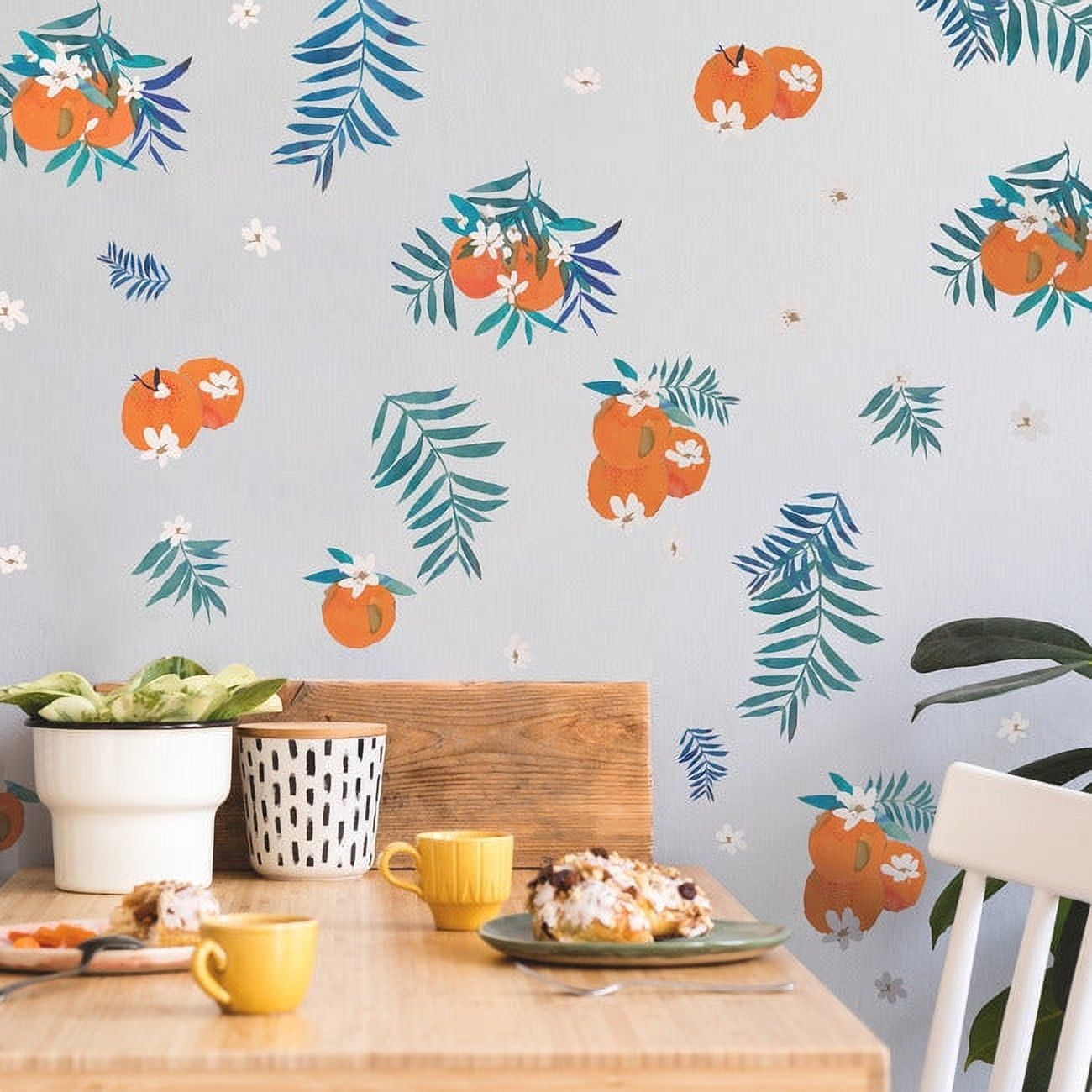 Orange Blossom and Palm Peel and Stick Wall Decals