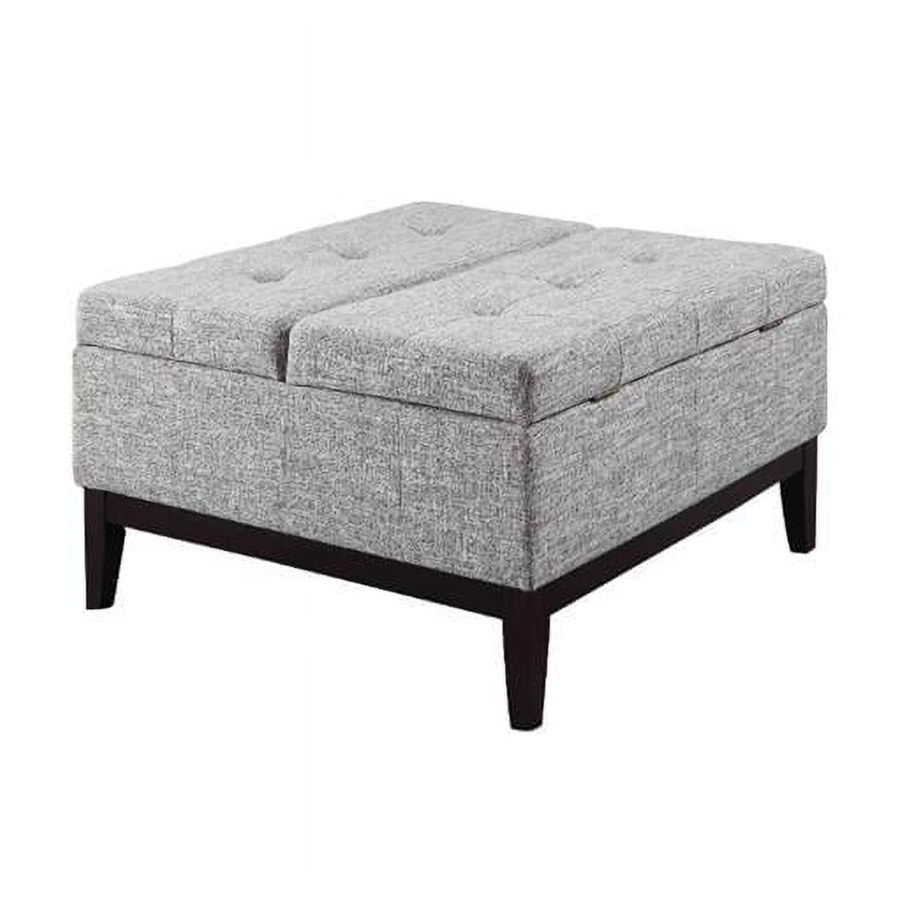 Modern Dual-Lift Gray Storage Coffee Table, 39" Square