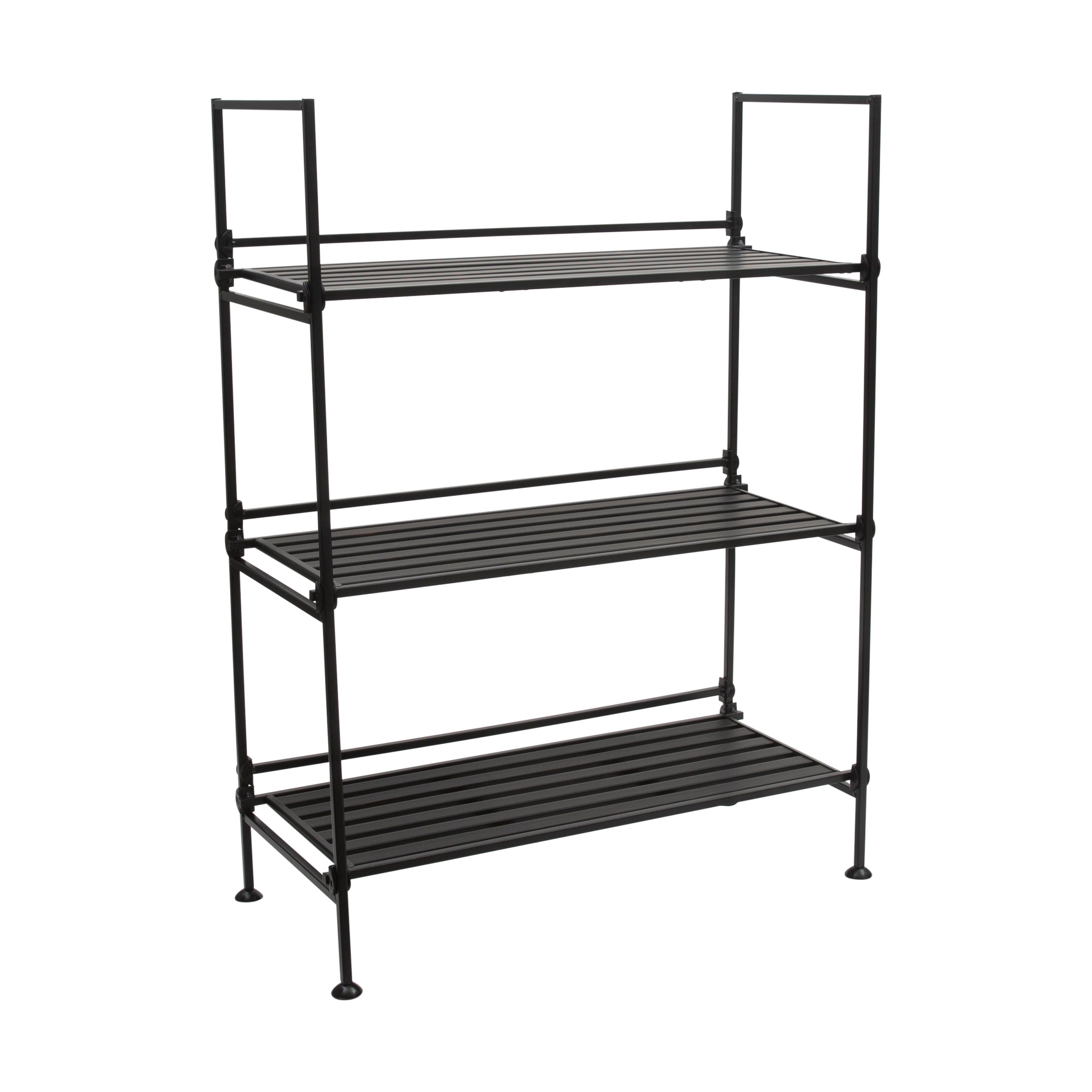 Espresso Wire 3-Tier Adjustable Shelving Unit