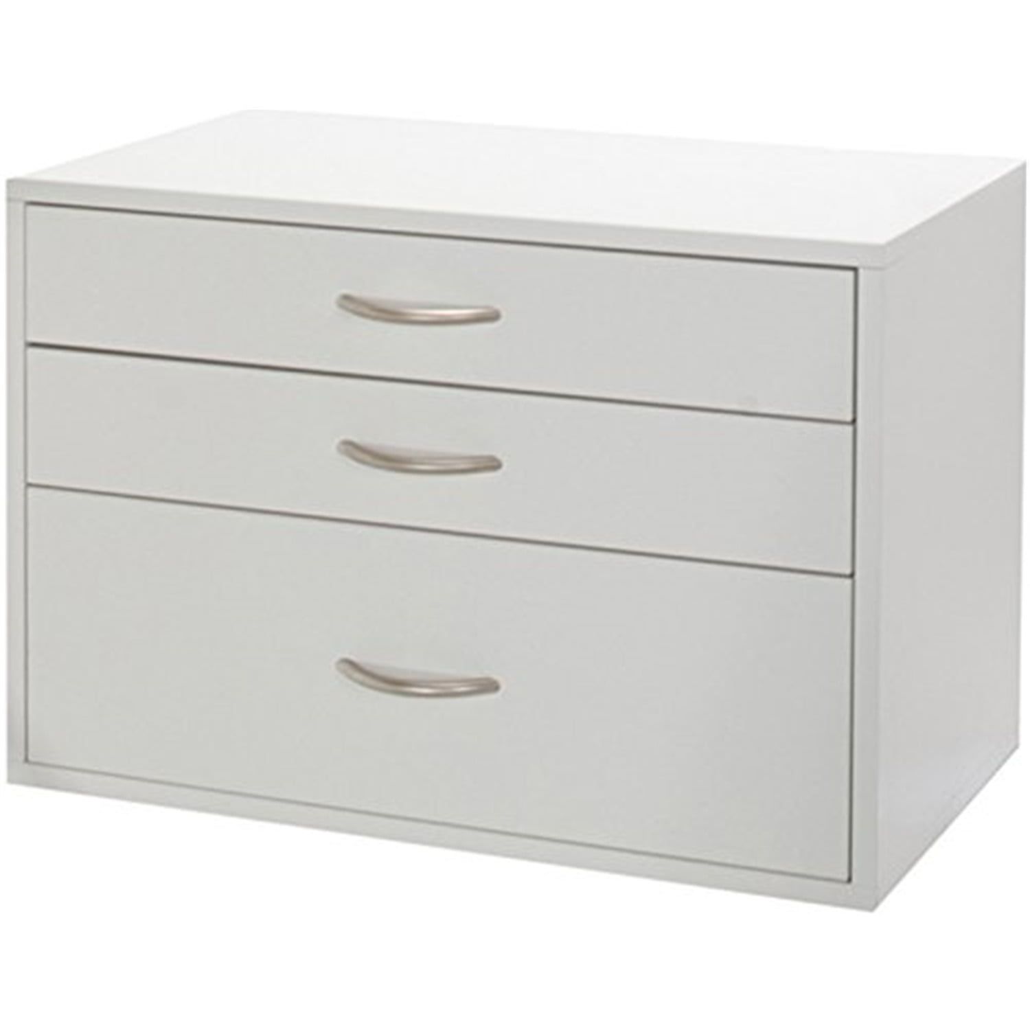 White 3-Drawer Stackable Modular Storage Cabinet