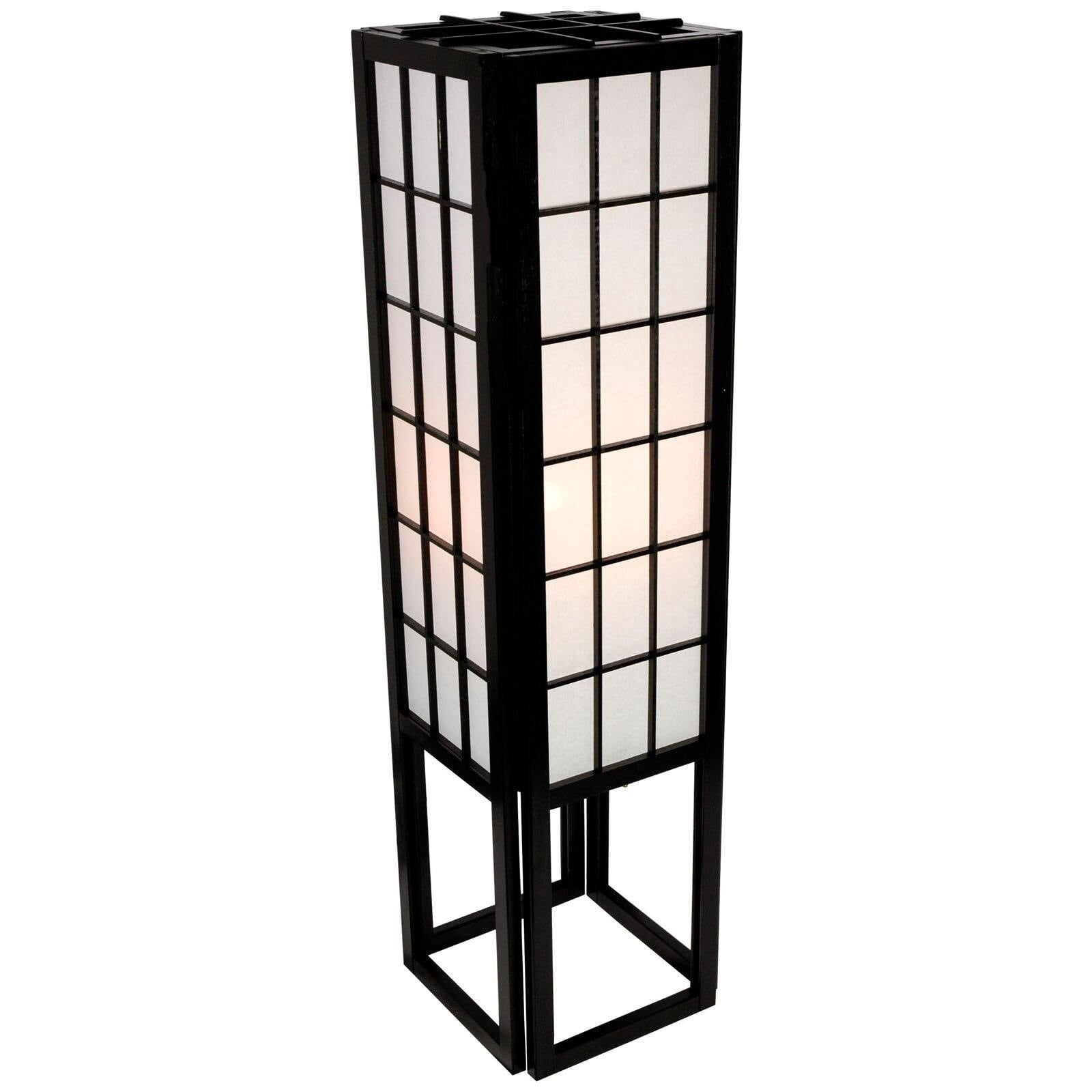 Black and White 45" Shoji Lamp with Fabric Shade