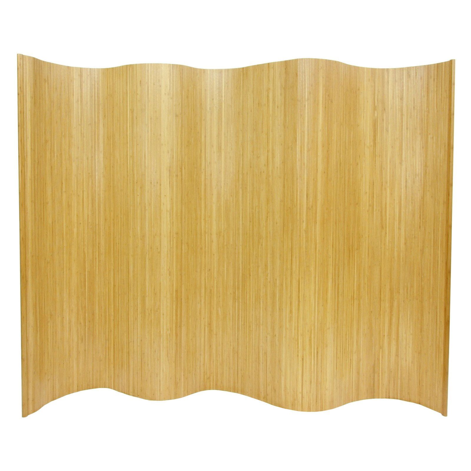 Honey Bamboo Wave Folding Room Divider