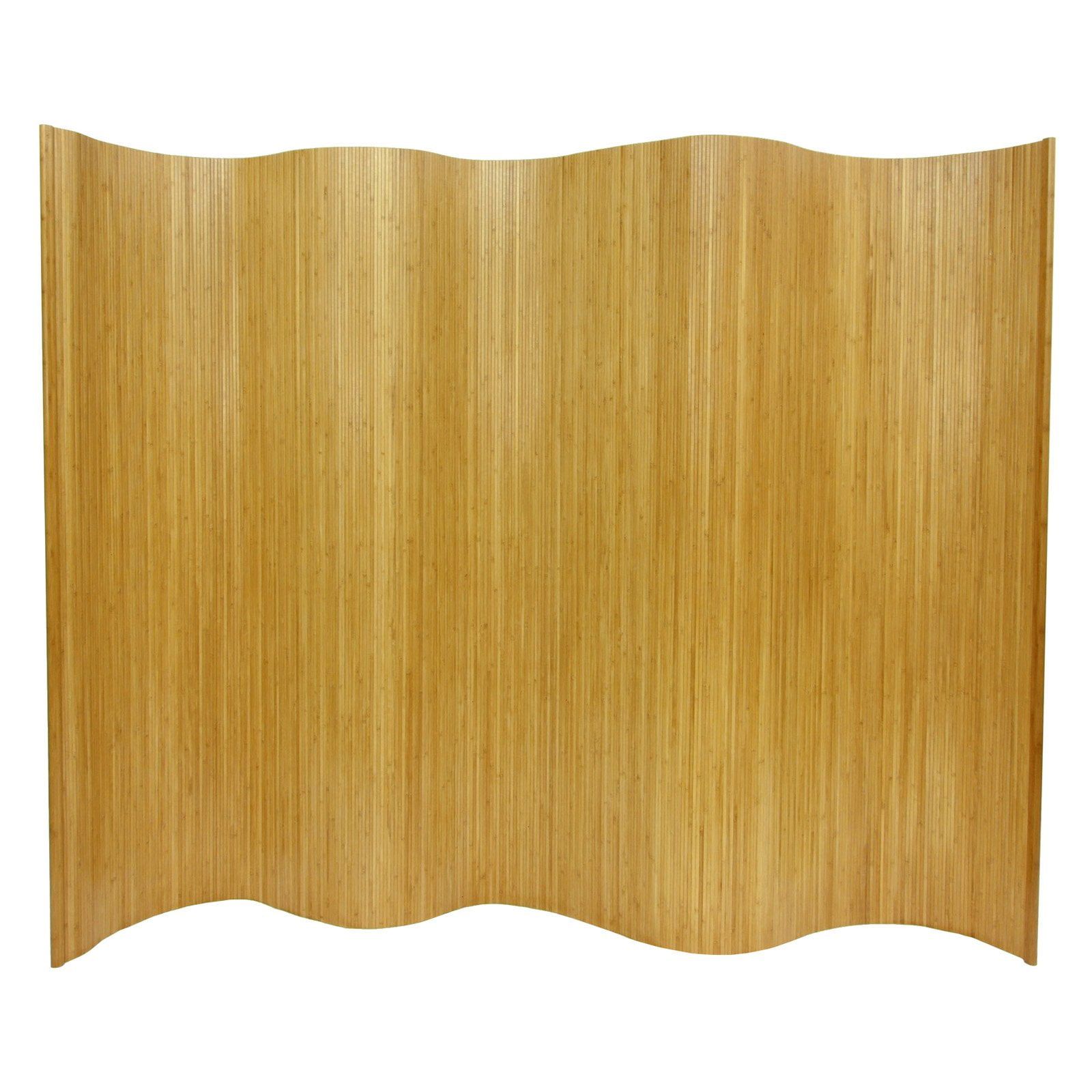 Natural Bamboo Wave Design Folding Room Divider