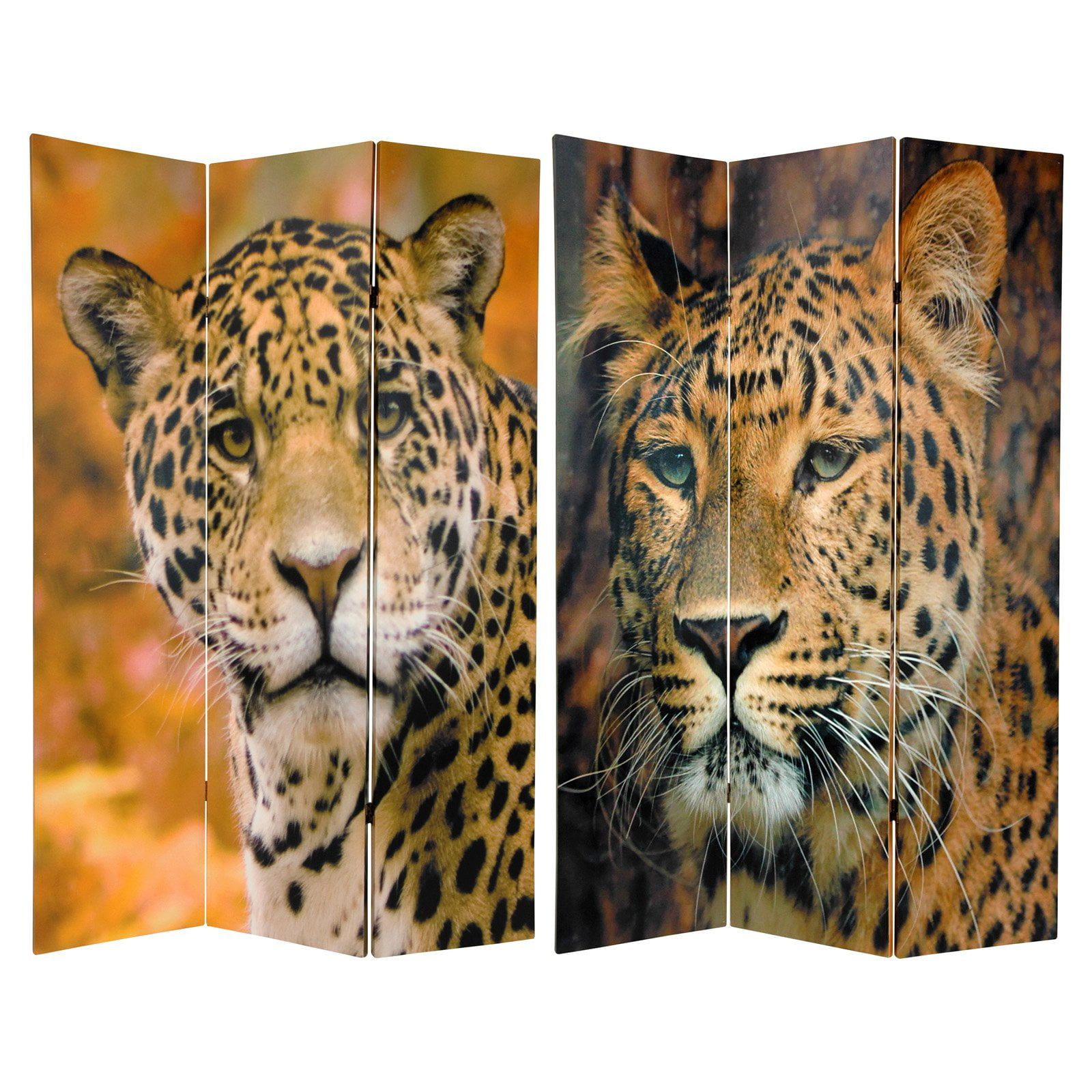 Double Sided Leopard Print Folding Room Divider