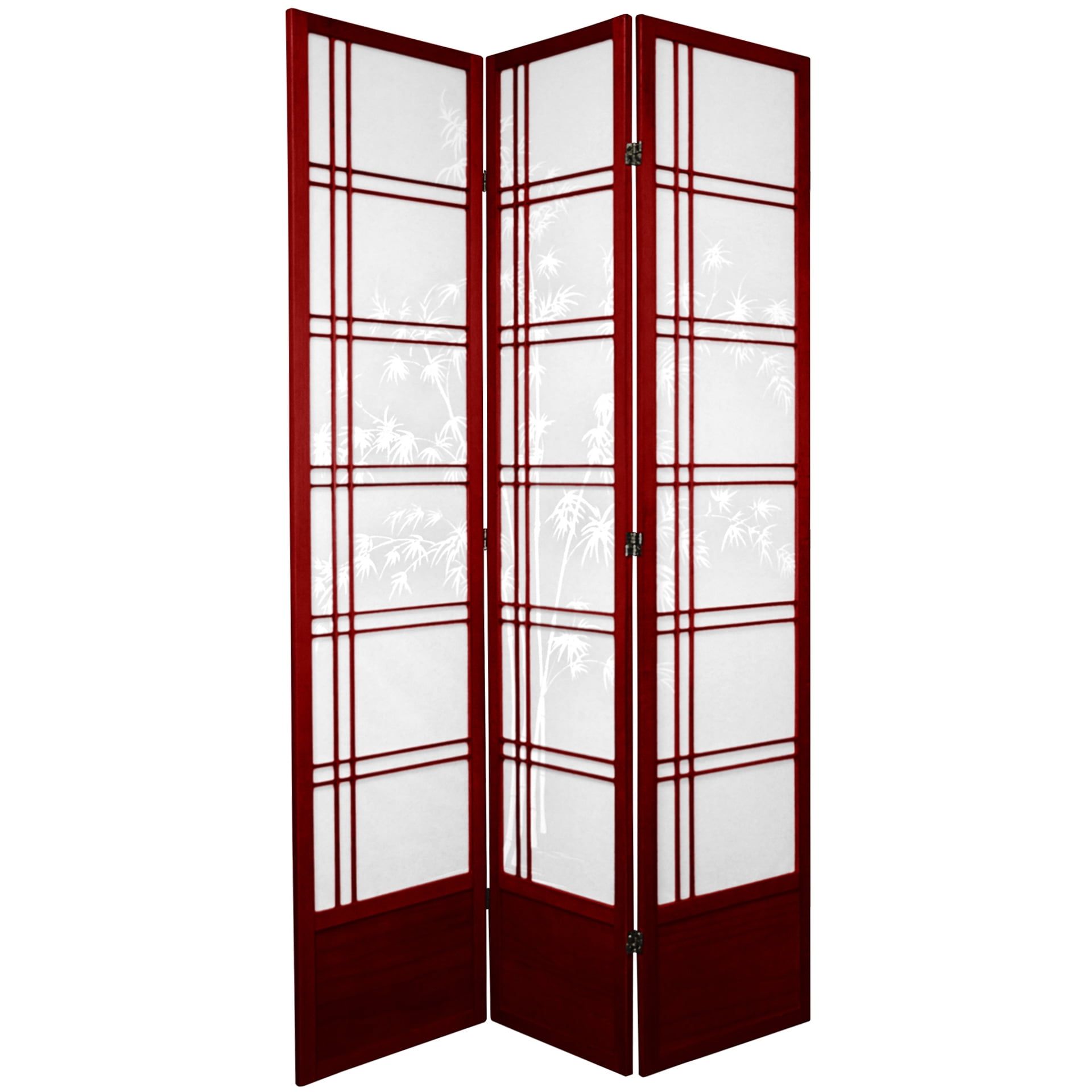 86" Rosewood Bamboo Tree Shoji Room Divider