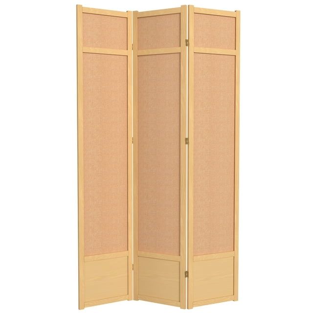 86" Natural Jute Shoji 3-Panel Room Divider