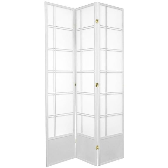 83.5" White Shoji Rice Paper Folding Room Divider