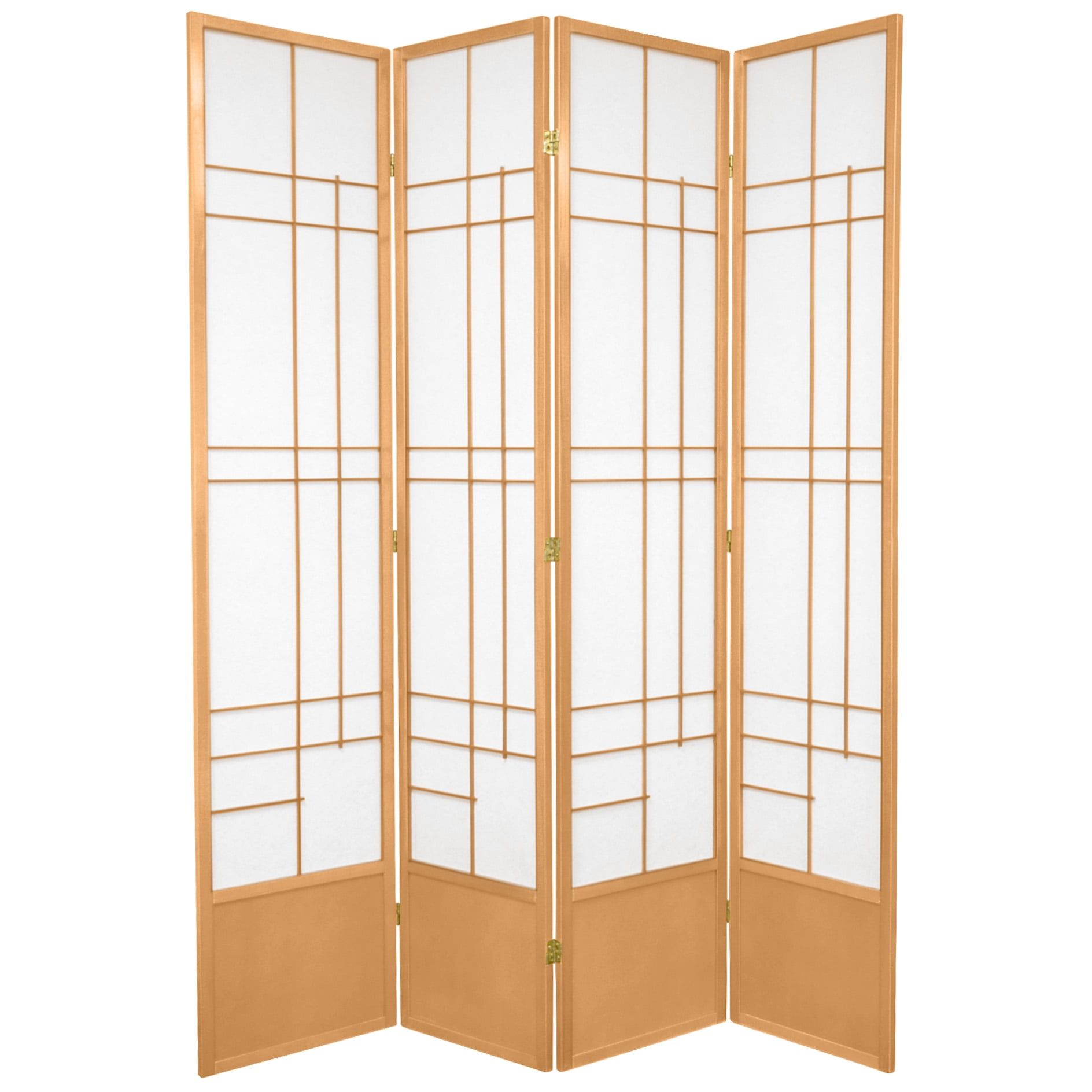 Natural 7 ft Tall Eudes Shoji Screen with Spruce Frame