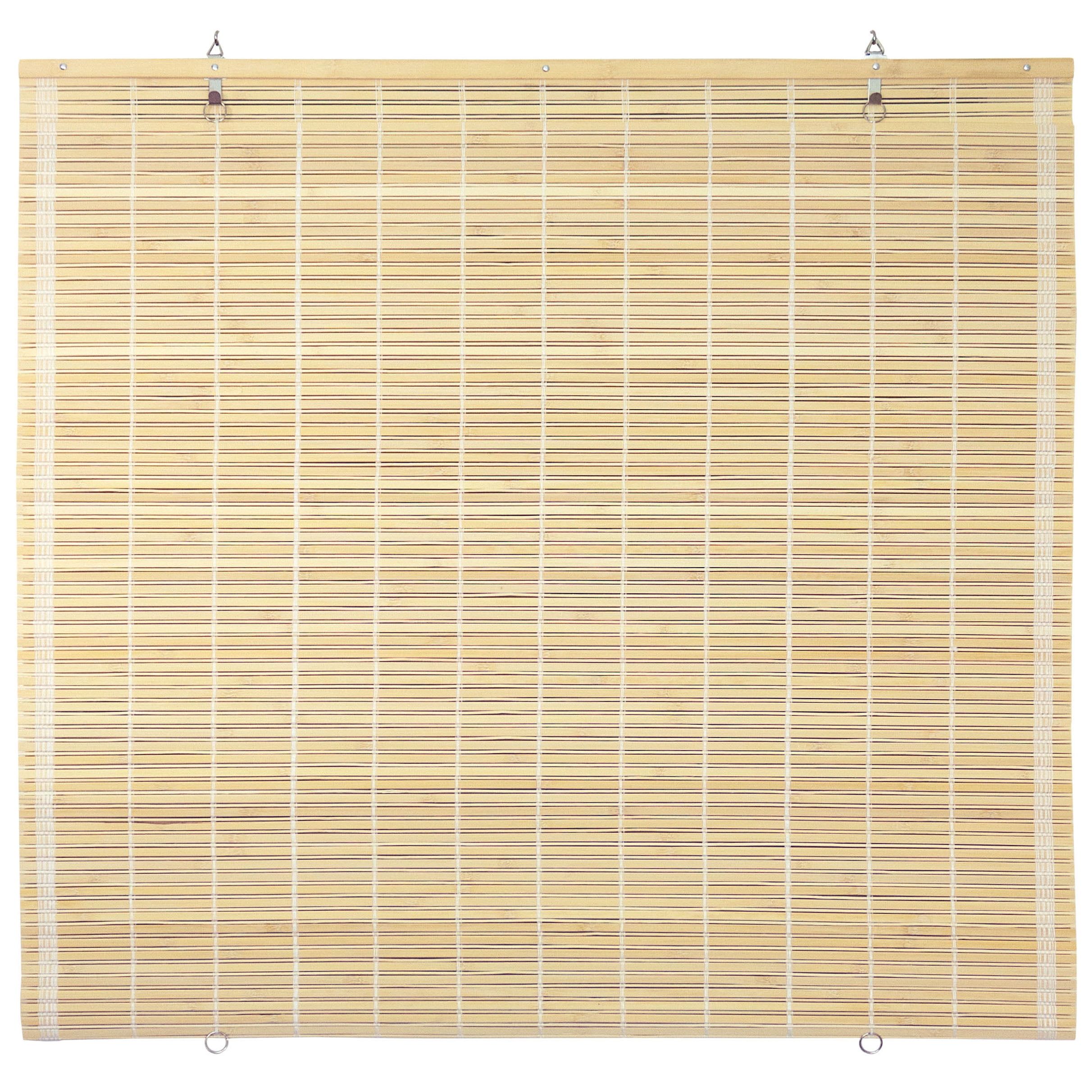 Natural Bamboo Cordless Roll-Up Window Shade, 72" x 72"
