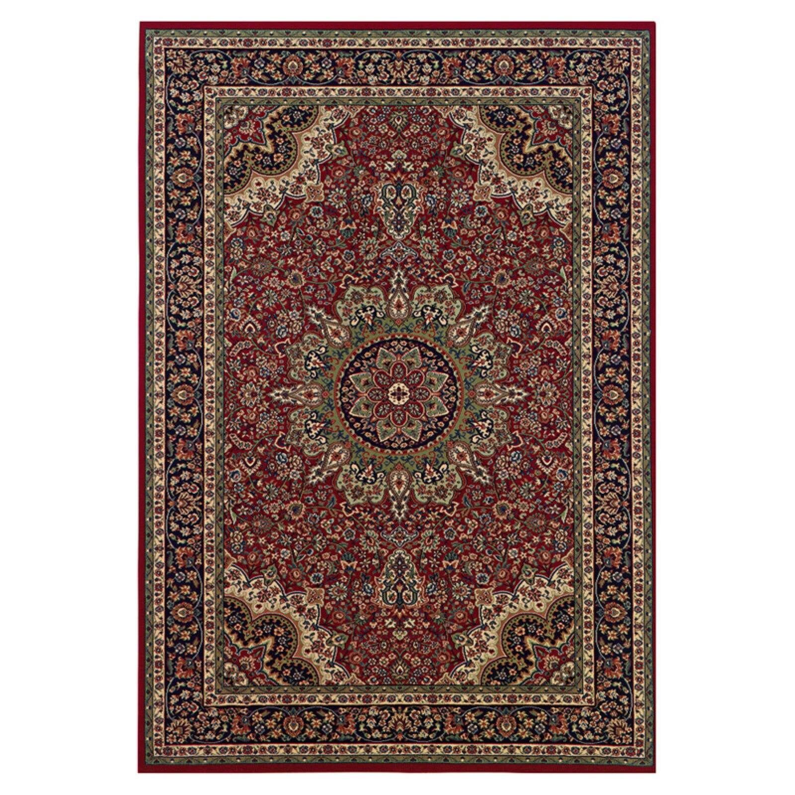 Ancient Persia Inspired Square 8' Red Synthetic Oriental Rug