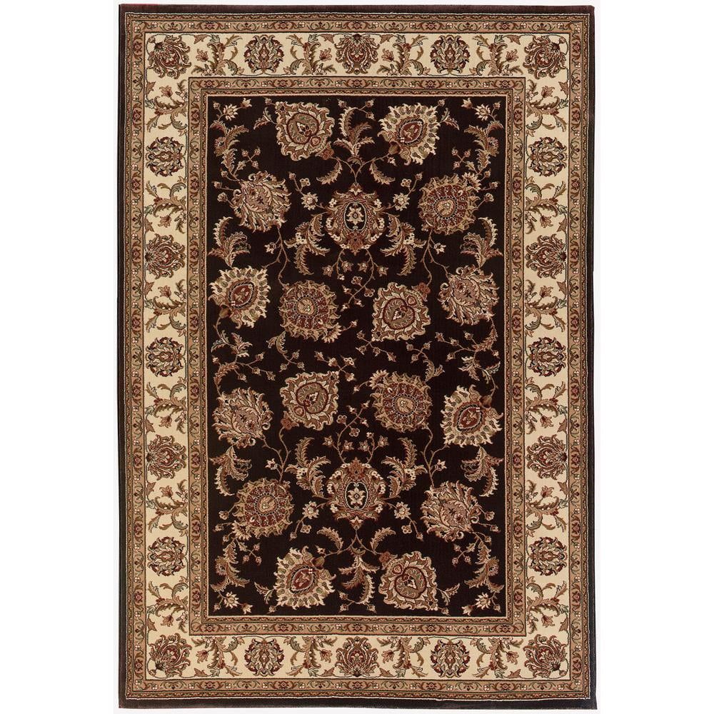 Ariana Brown and Ivory Oriental 7'10" x 11' Area Rug