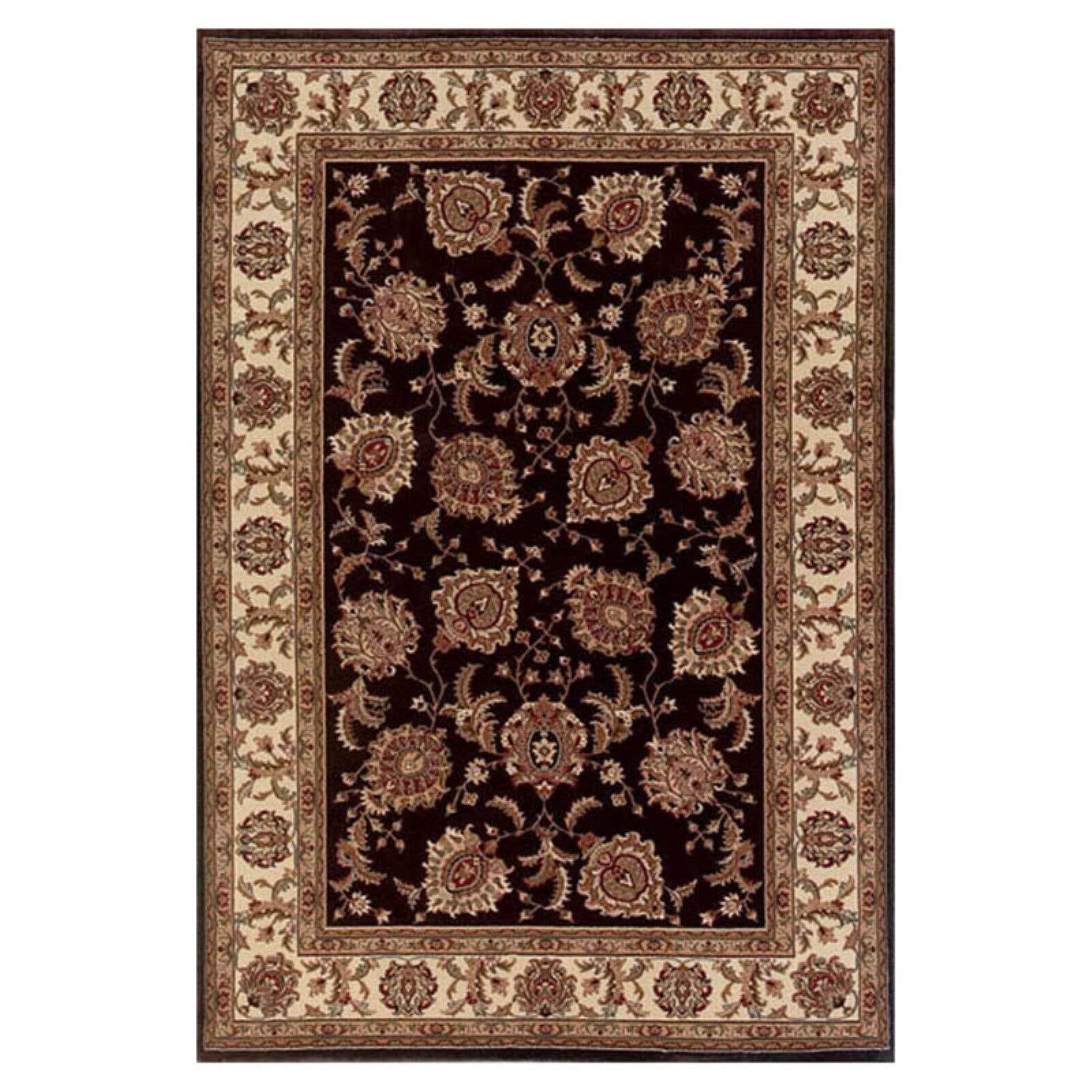 Ivory Oriental Hand-Knotted Round Synthetic Area Rug