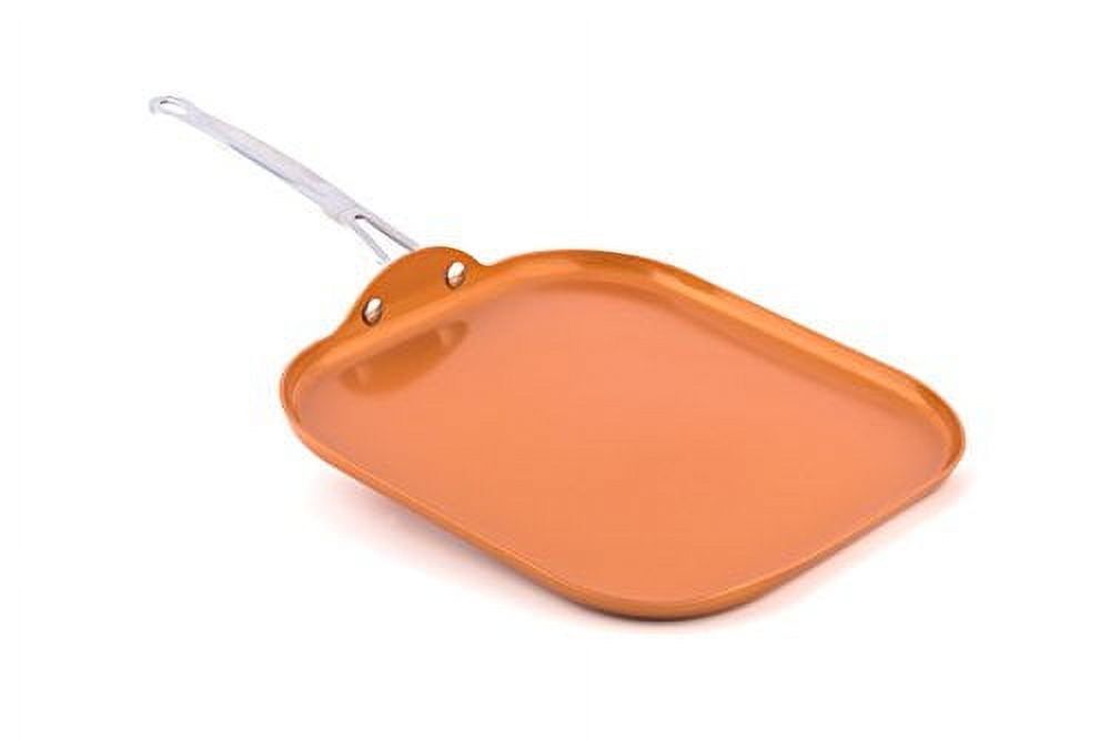 Copper Ceramic Non-Stick Square Griddle Pan, 11-inch