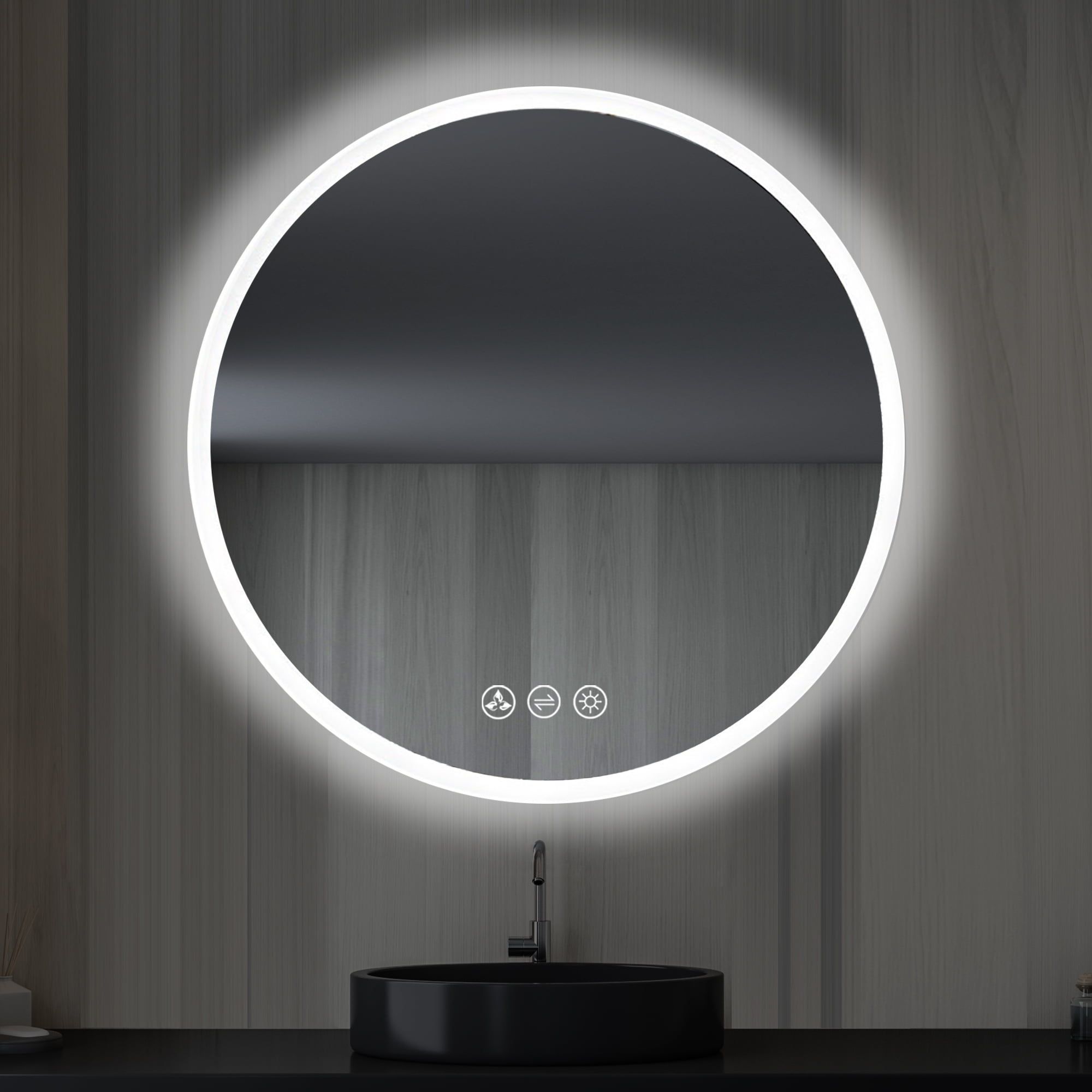 Orion 32" Silver LED Bathroom Vanity Mirror with Antifog and Dimmer