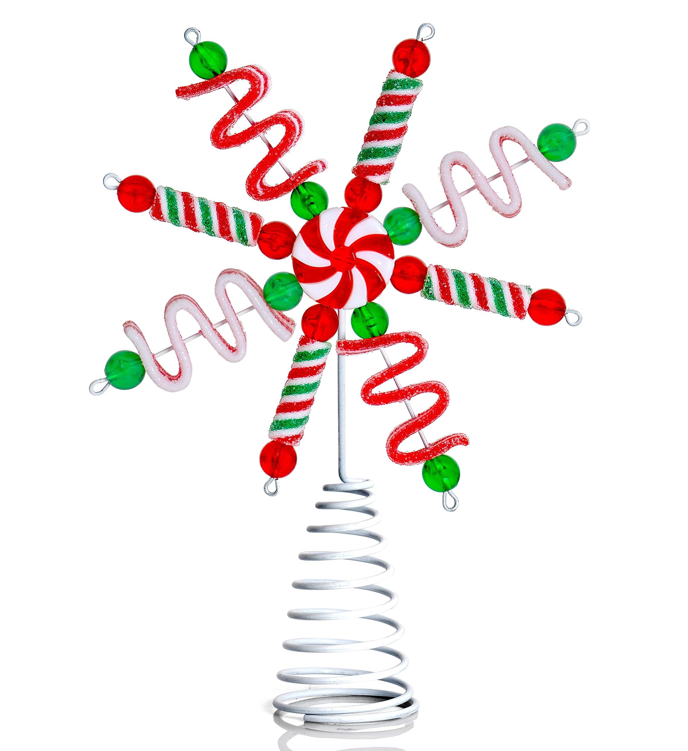 Candyland Peppermint Metal Christmas Tree Topper