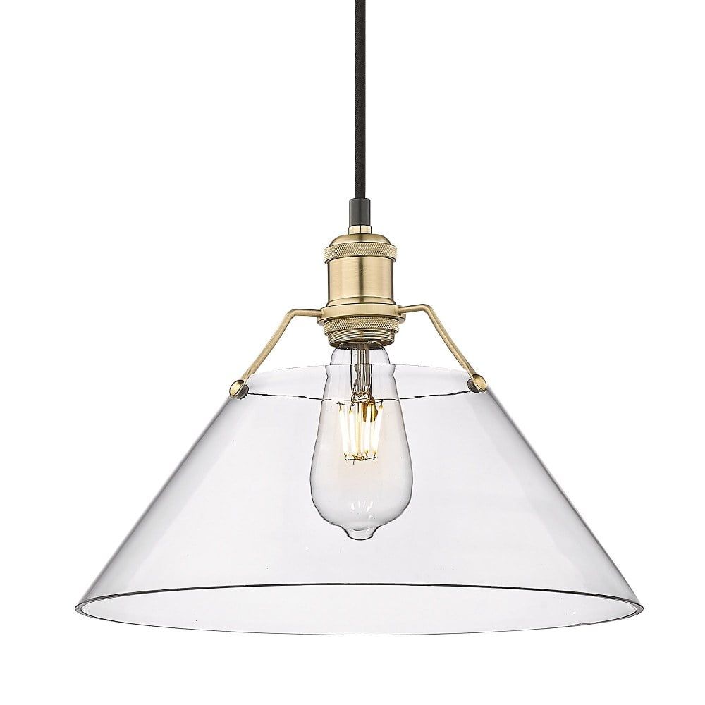 Orwell 14'' Gold and Clear Glass Pendant Light