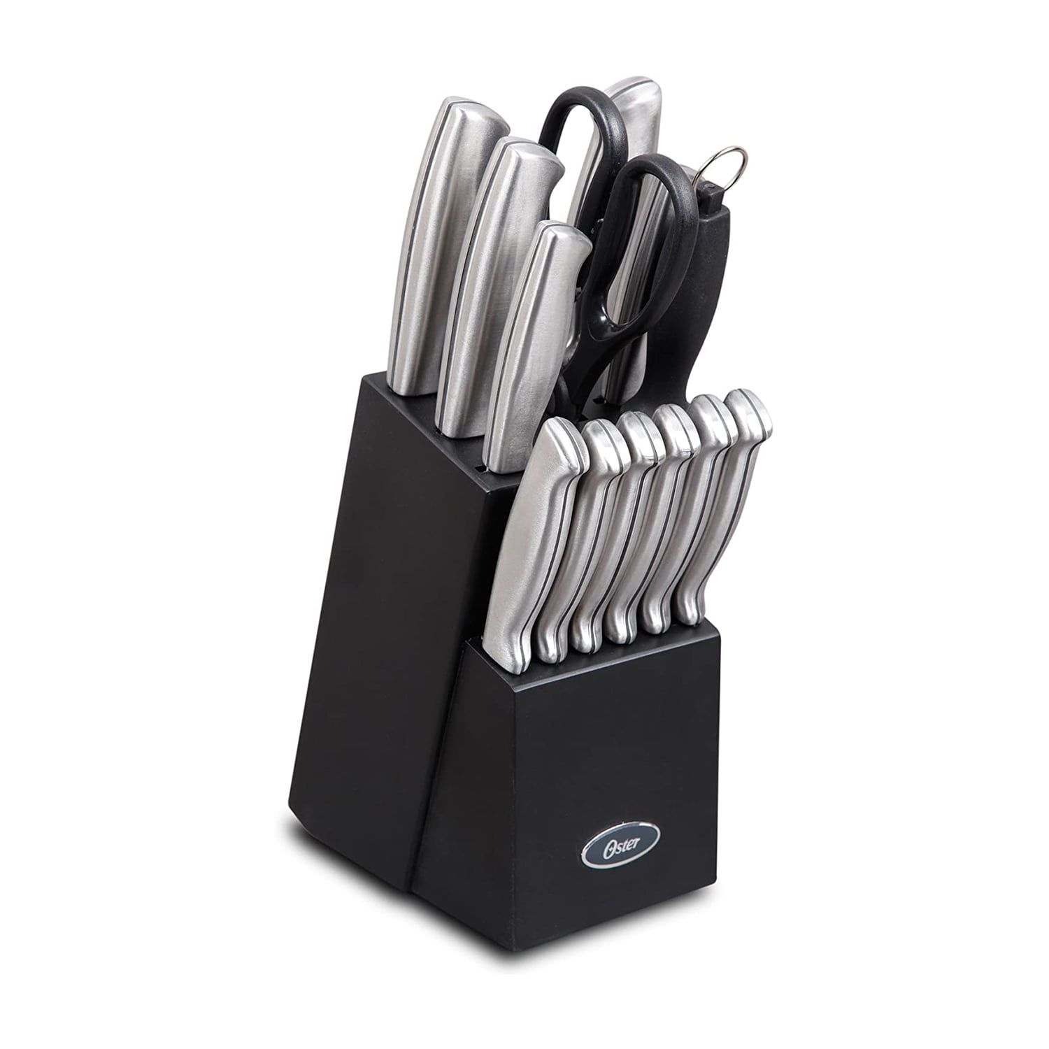 Oster 14-Piece Stainless Steel Knife Set with Black Block