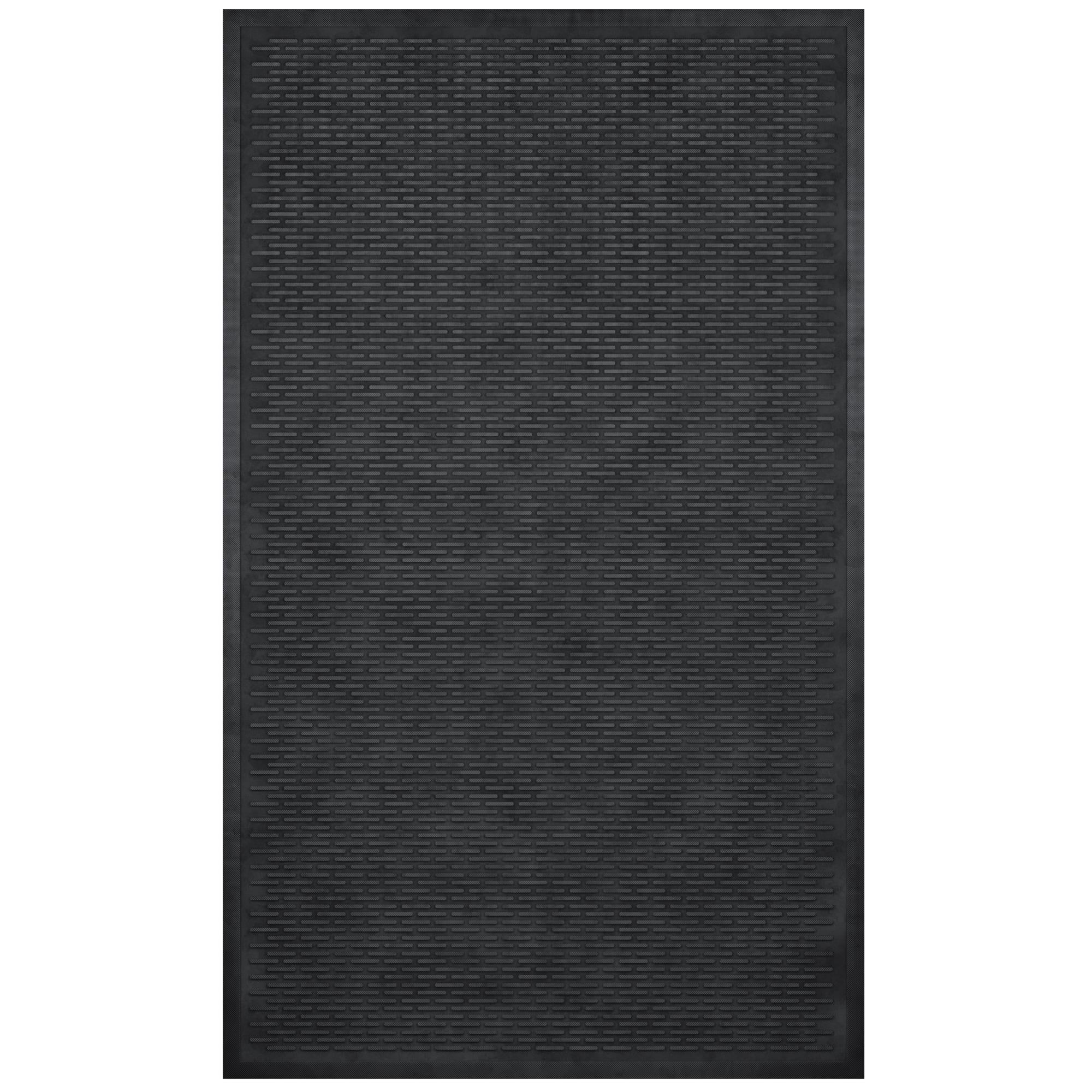 Black 3x5 Heavy-Duty Waterproof Rubber Outdoor Doormat