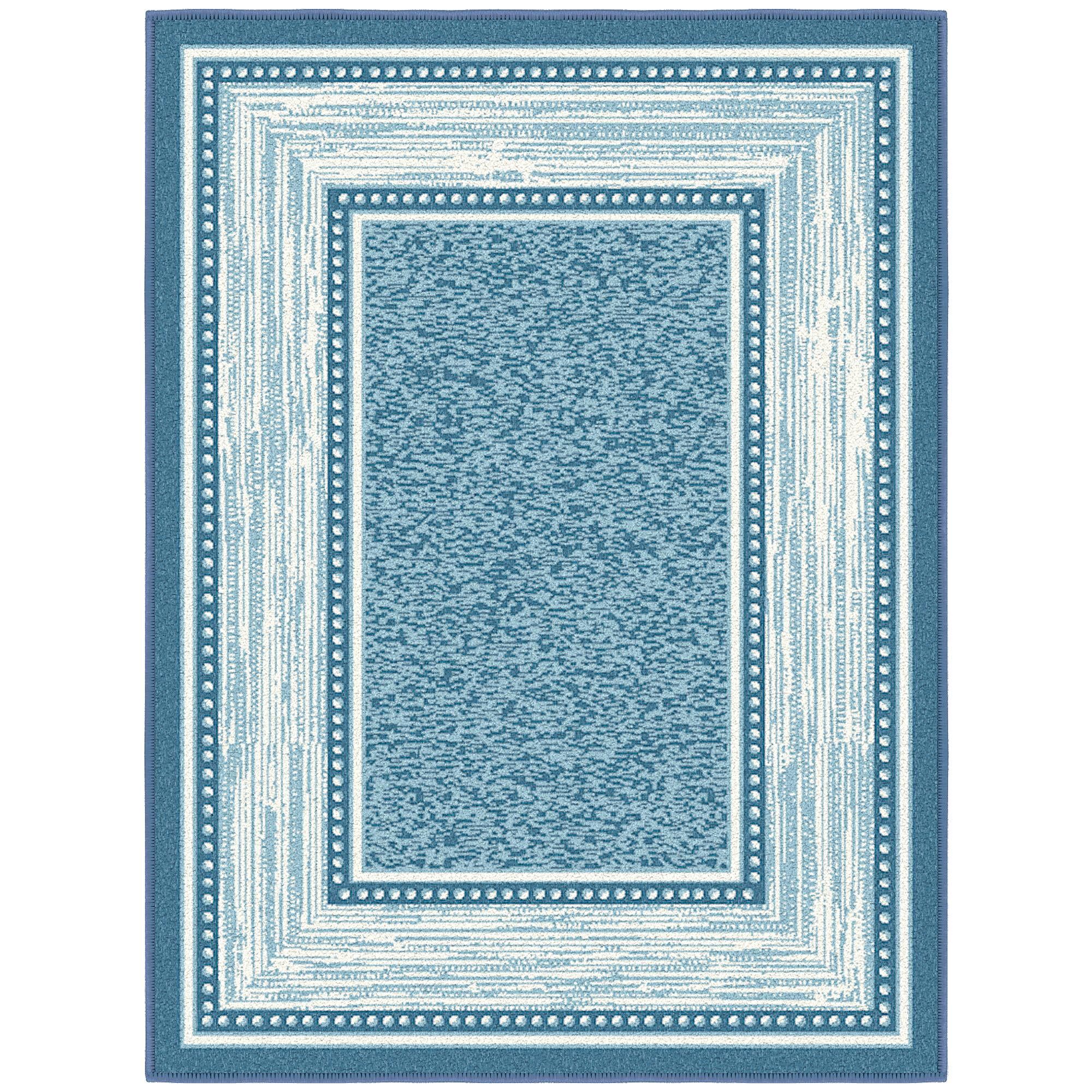 Blue Rectangular Non-Slip Synthetic Area Rug 2'3" x 3'