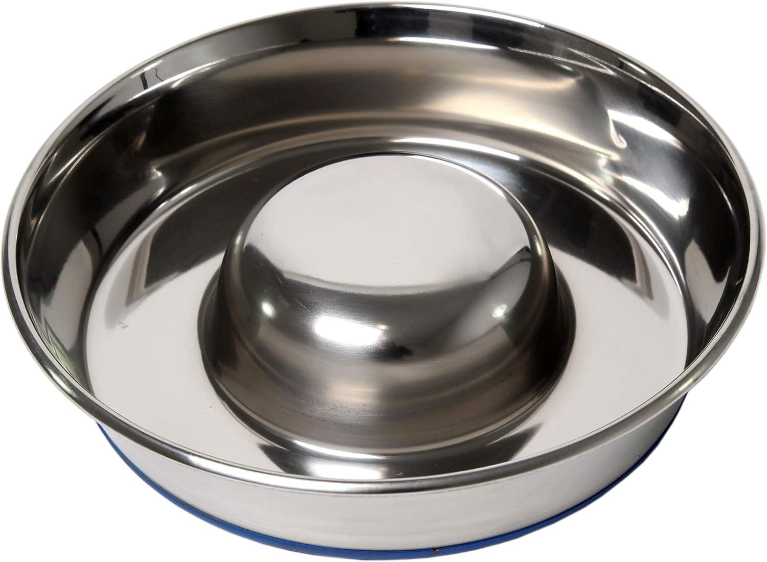 Large Silver Stainless Steel Slow Feed Dog Bowl