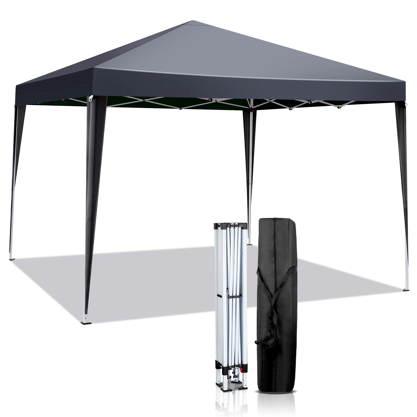 10x10ft Dark Gray Outdoor Canopy Tent with Carrying Bag