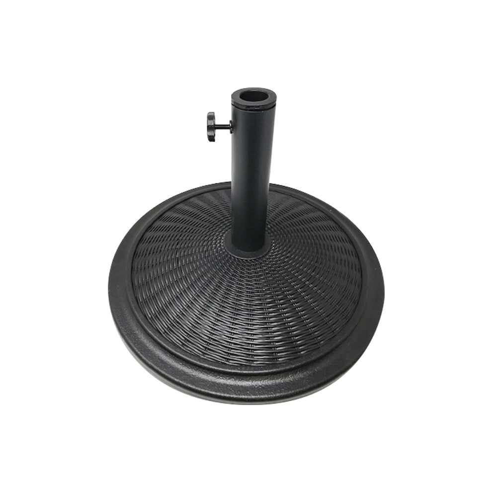 Black Plastic Wicker Design Patio Umbrella Base