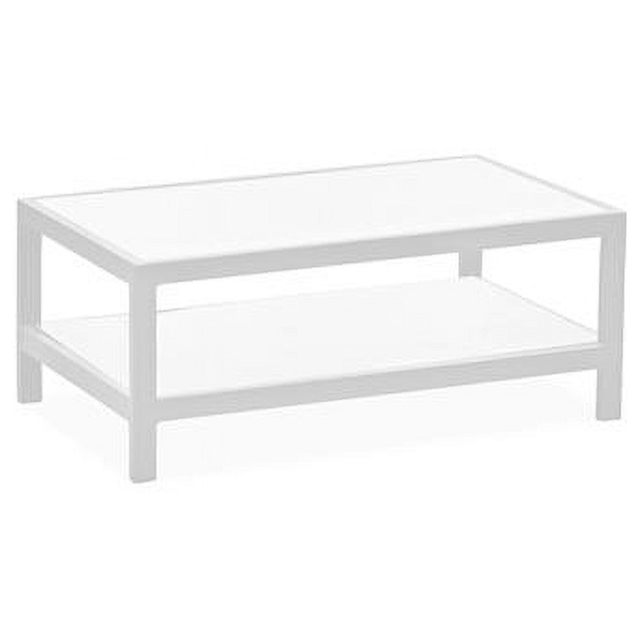 Angelina Modern White Aluminum and Tempered Glass Outdoor Coffee Table