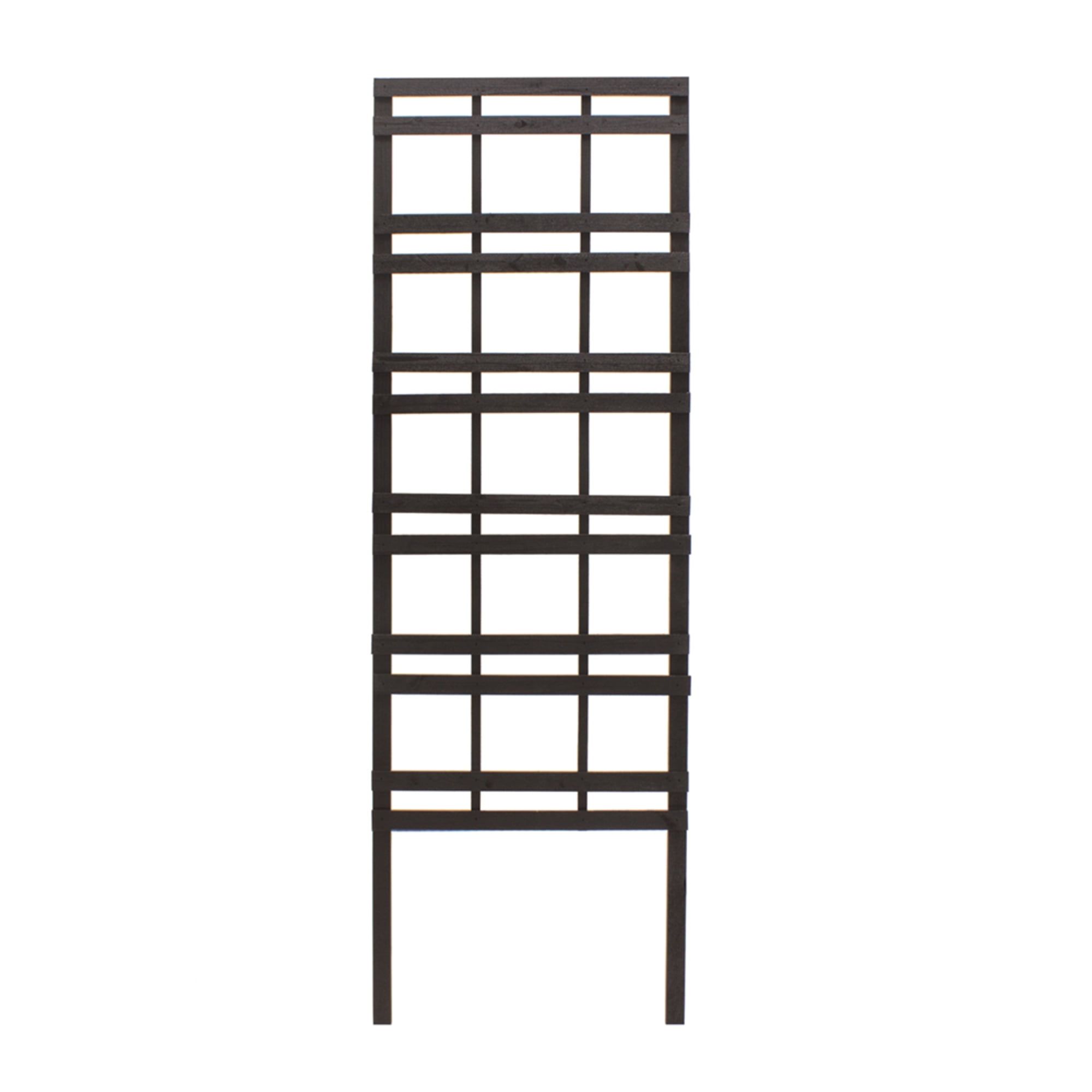 Modern Black Pine Wood Garden Trellis, 72-inch